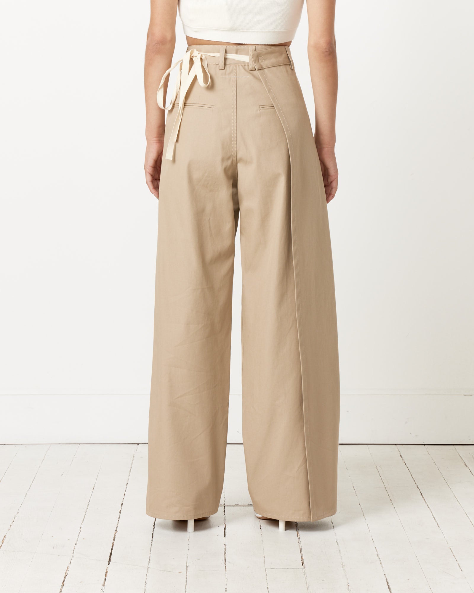 MM6 Cotton Gabardine Trousers in Beige - Beige / 38 (257888)