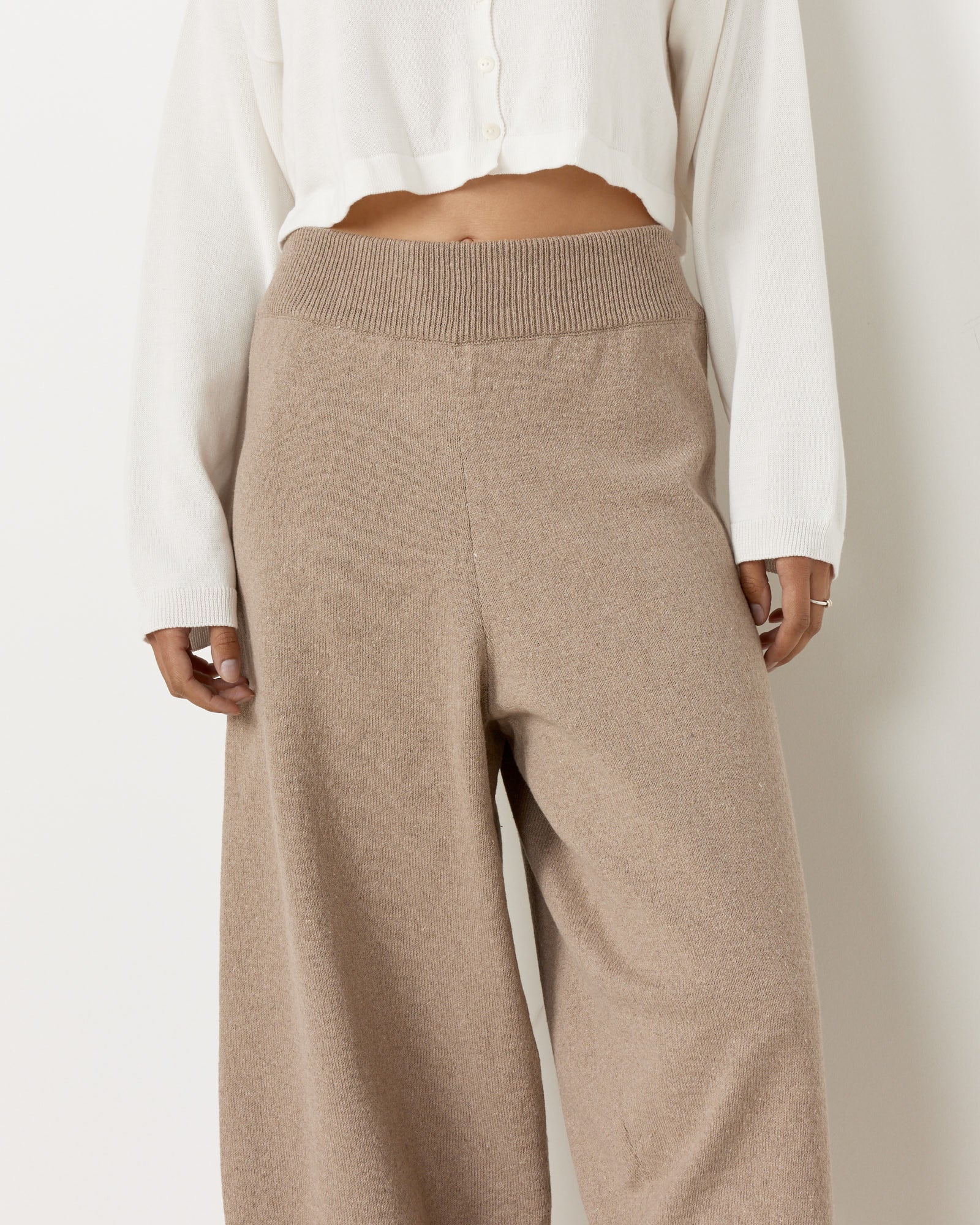 Cordera Cotton Knitted Pants - Taupe / OS (257948)