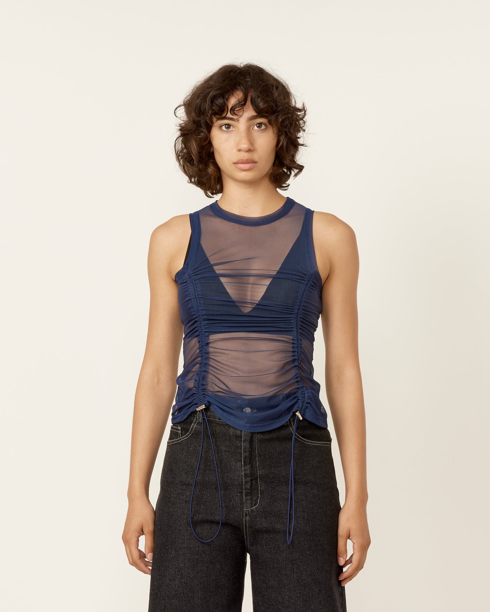 NOMIA Mesh Gathered Bungee Tank Midnight - Midnight / XS (258021)