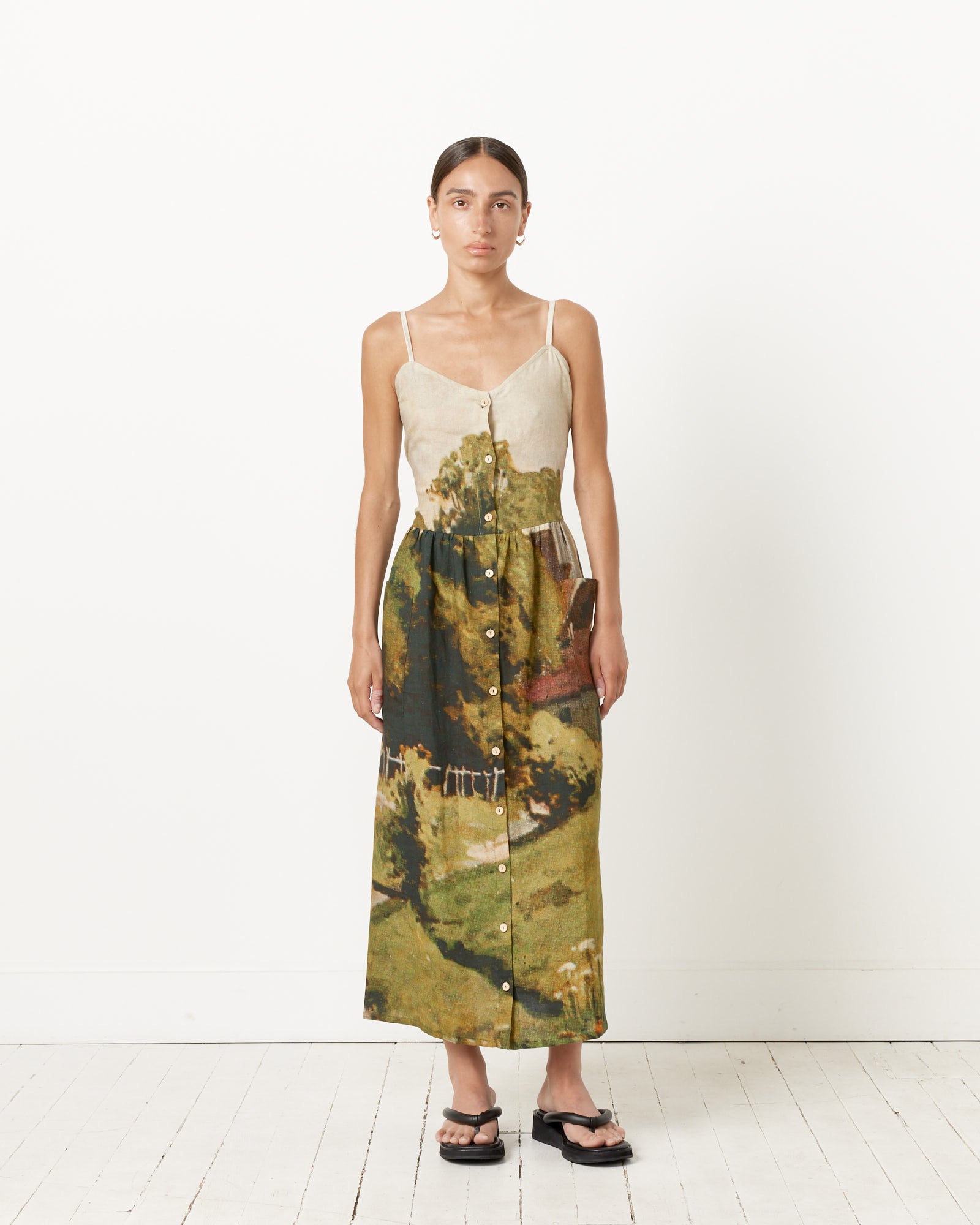 Anntian Spagetti Dress - Digital Printed Gots / OS (258032)