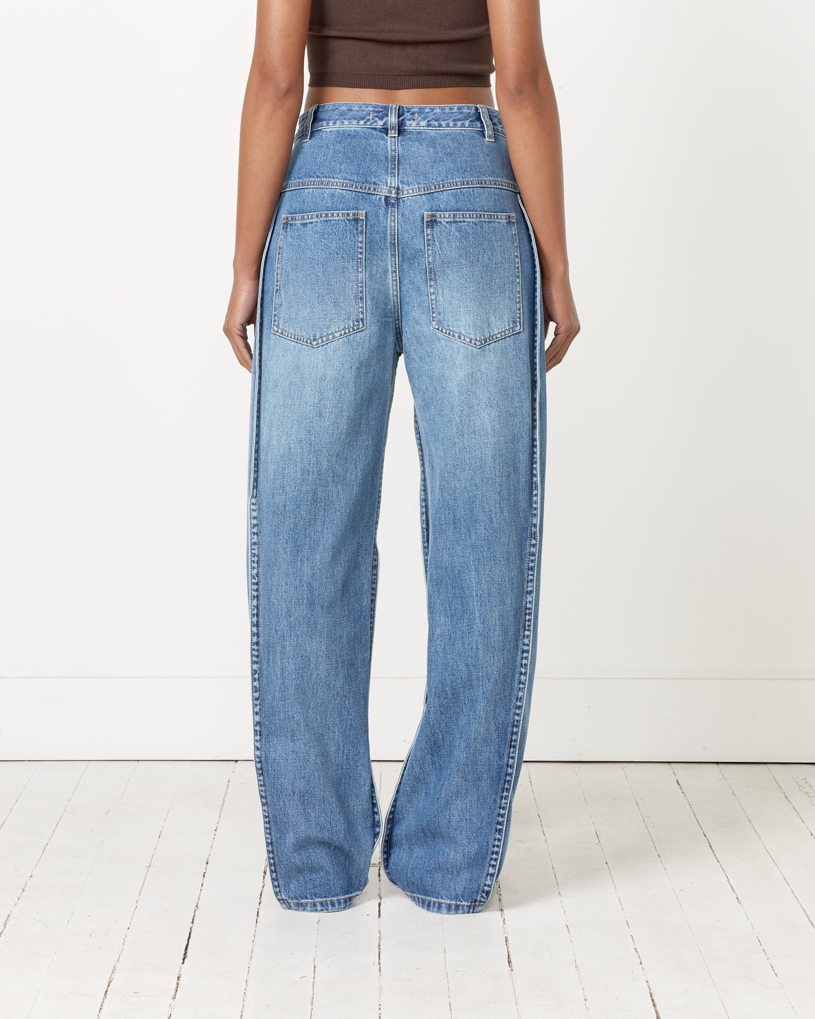 Tibi Spring Denim Truck Jeans Classic Blue - Classic Blue / 25 (258049)