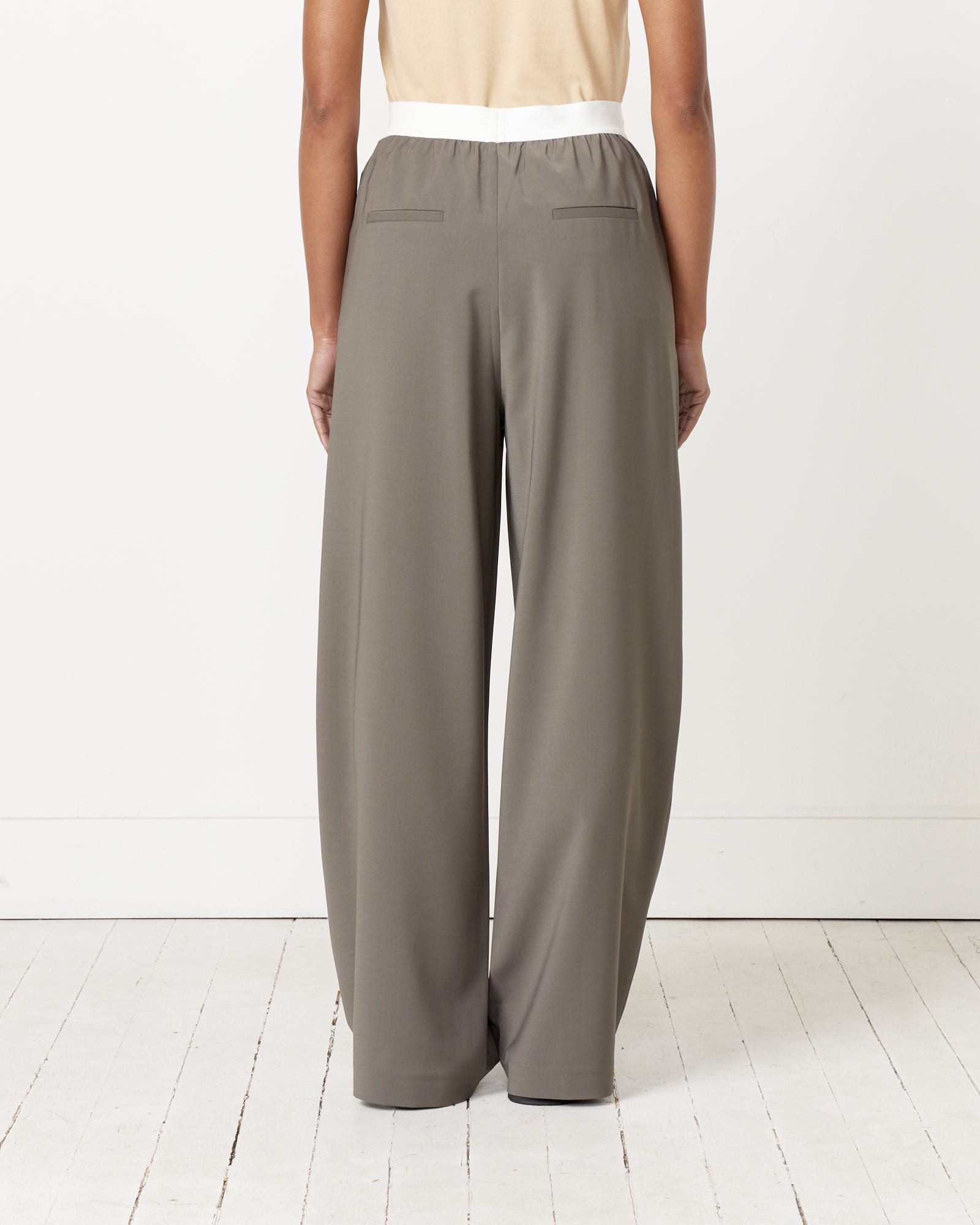 Tibi Tropical Wool Pants Dark Stone - Dark Stone / XS (258054)