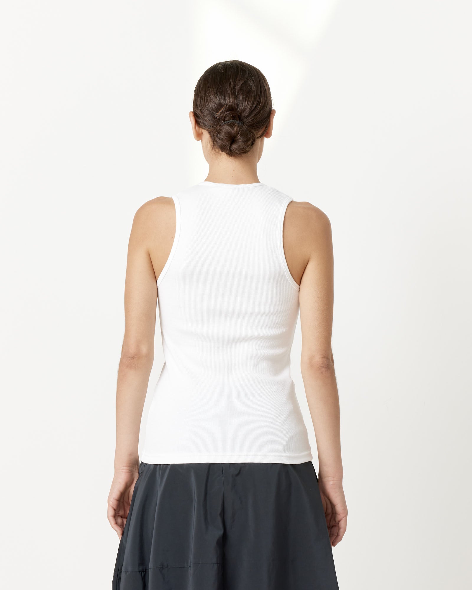 Tibi Ribbed Tank White - White / XS (258070)