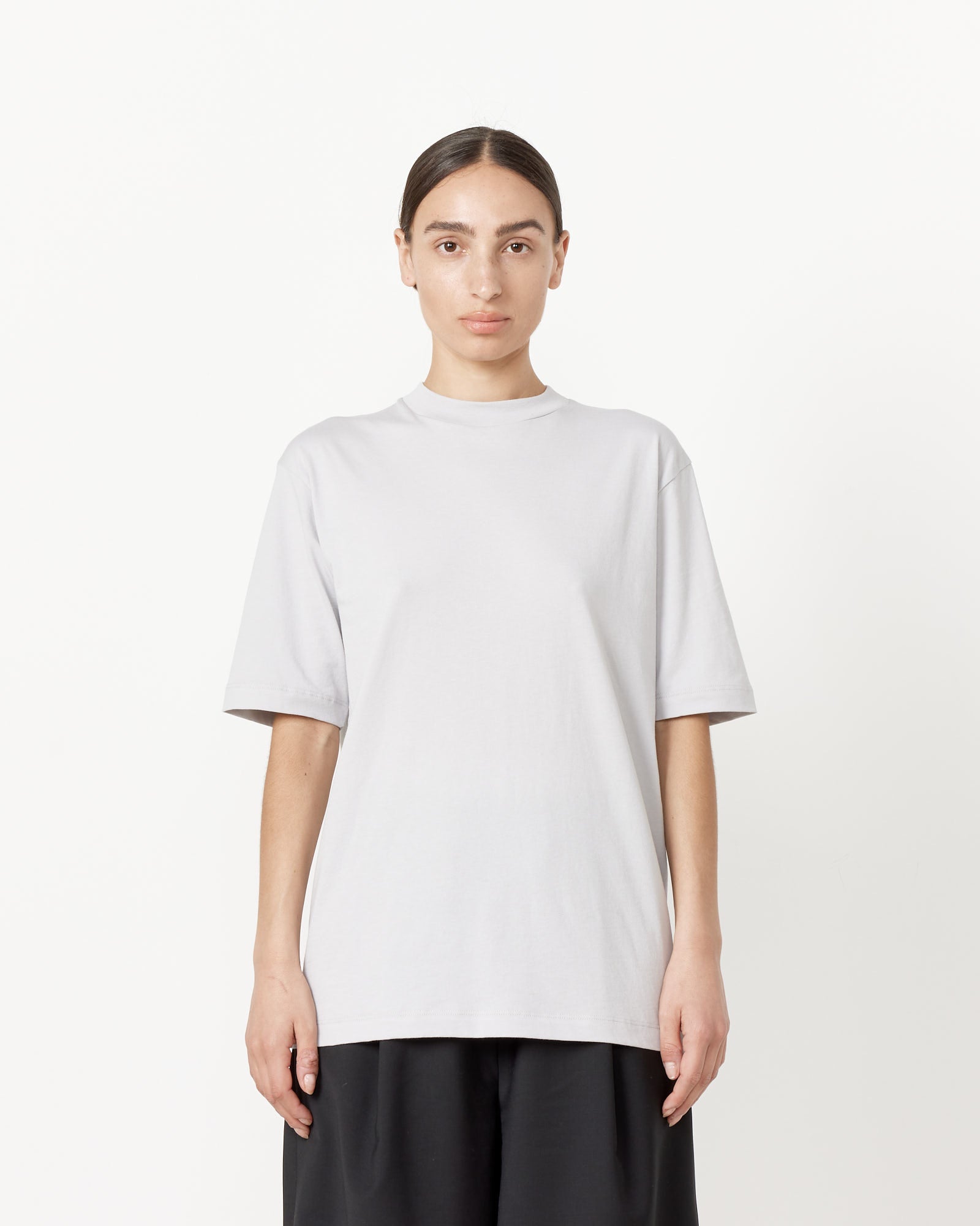 Tibi Progam Mock Neck T-Shirt Greystone - Greystone / XS (258091)