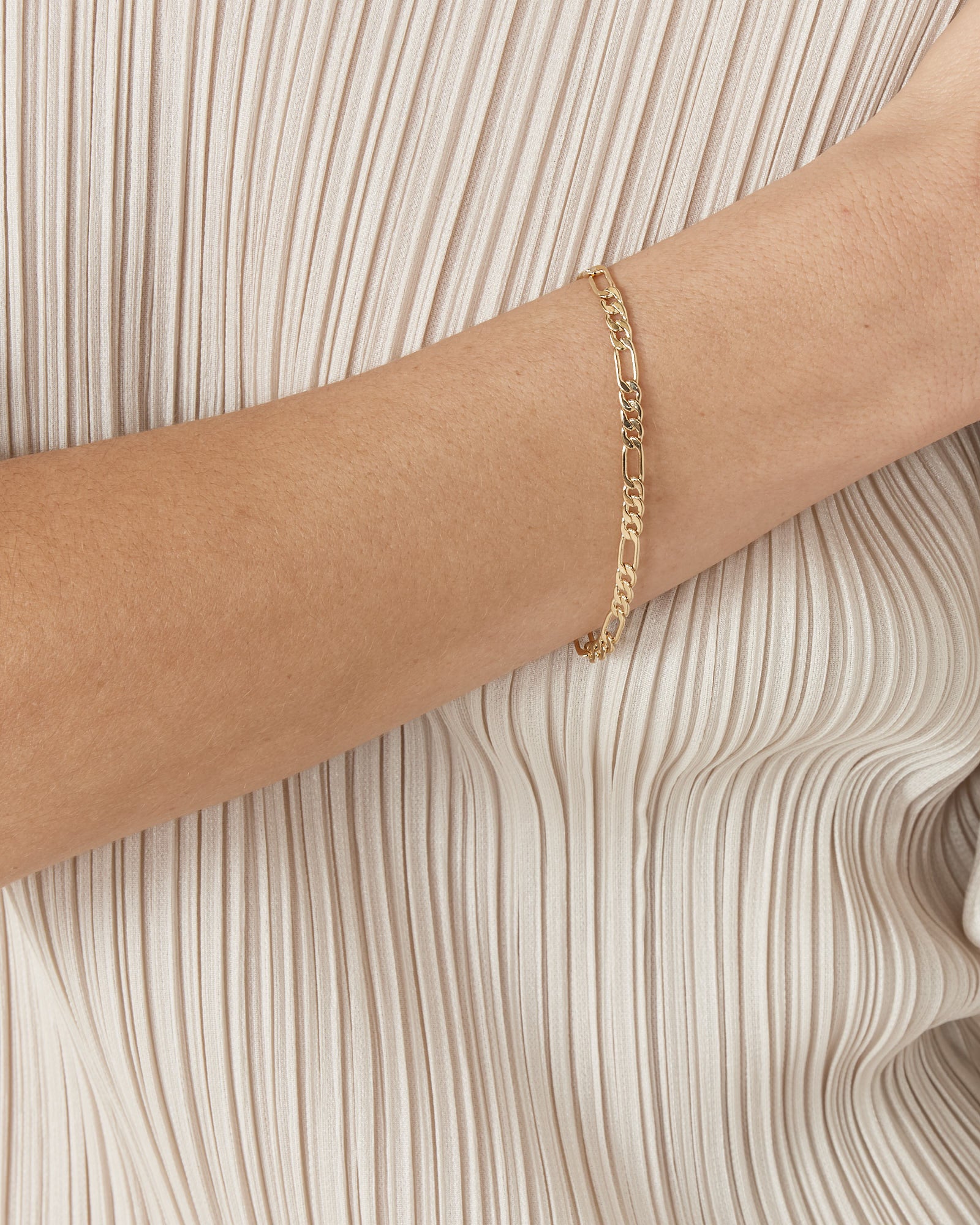 Figaro Bracelet in 14K Plated Brass - Default Title (258106)