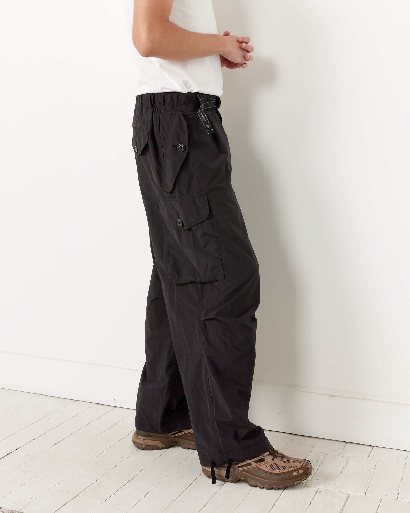 And Wander 81 Oversized Cargo Pants Black - Black / L (258258)