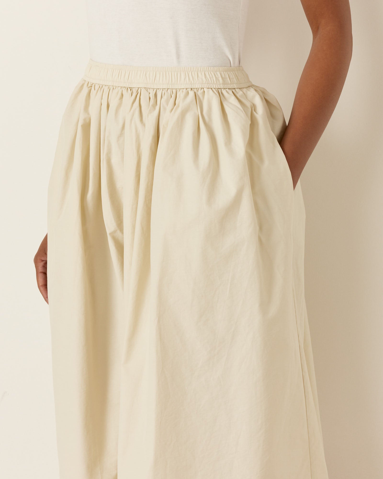 Mijeong Park Gathered Midi Skirt Cream - Cream / XS (258344)