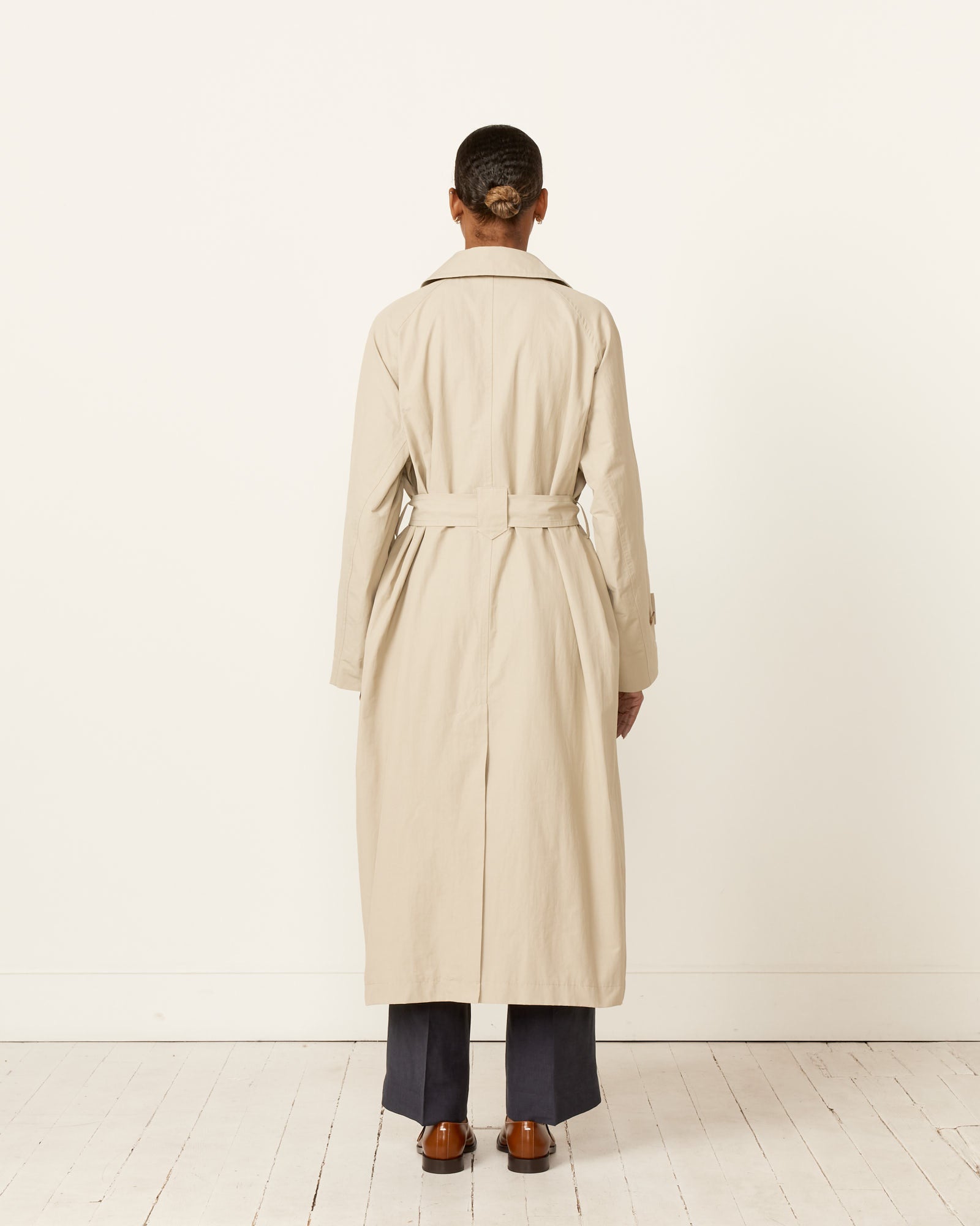 Mijeong Park Cotton Blend Long Trench Stone - Stone / XS/S (258366)