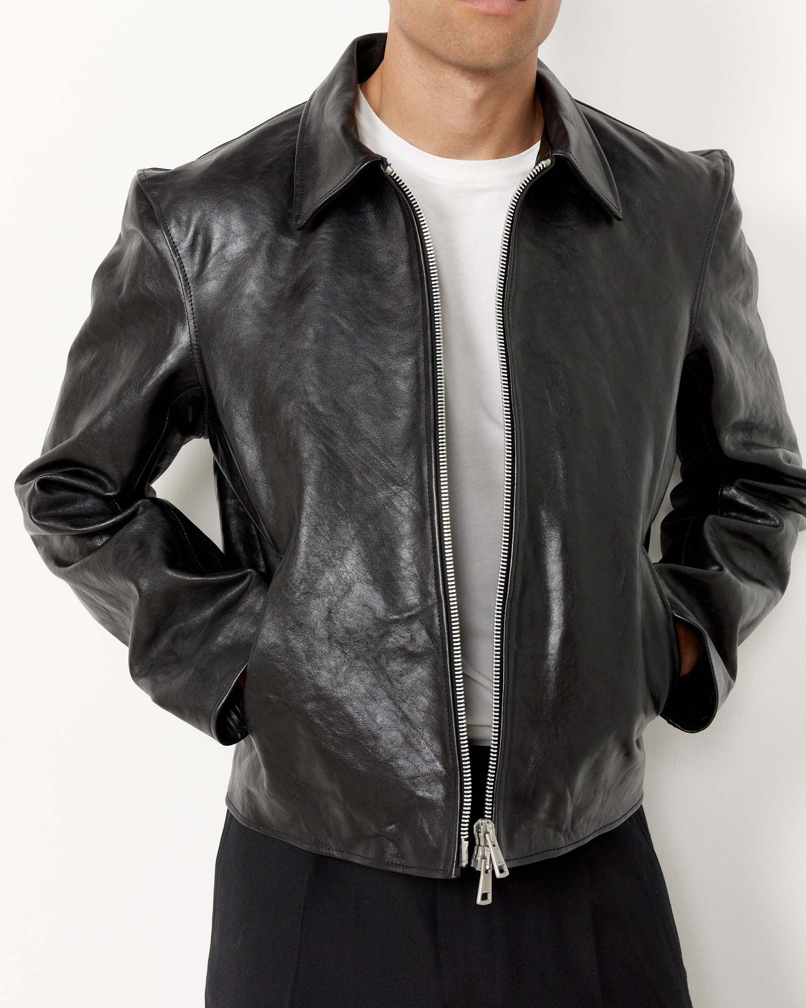 Our Legacy Mini Jacket - Dyed Black Leather / 50 (258456)