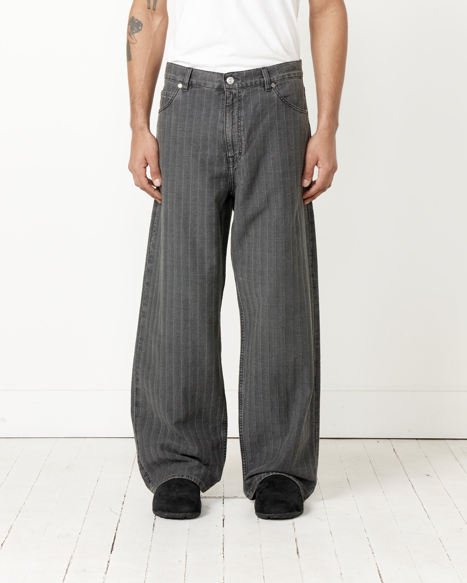 Our Legacy Vast Cut Pants Washed Grey Torino Stripe - Washed Grey Torino Stripe / 48 (258523)