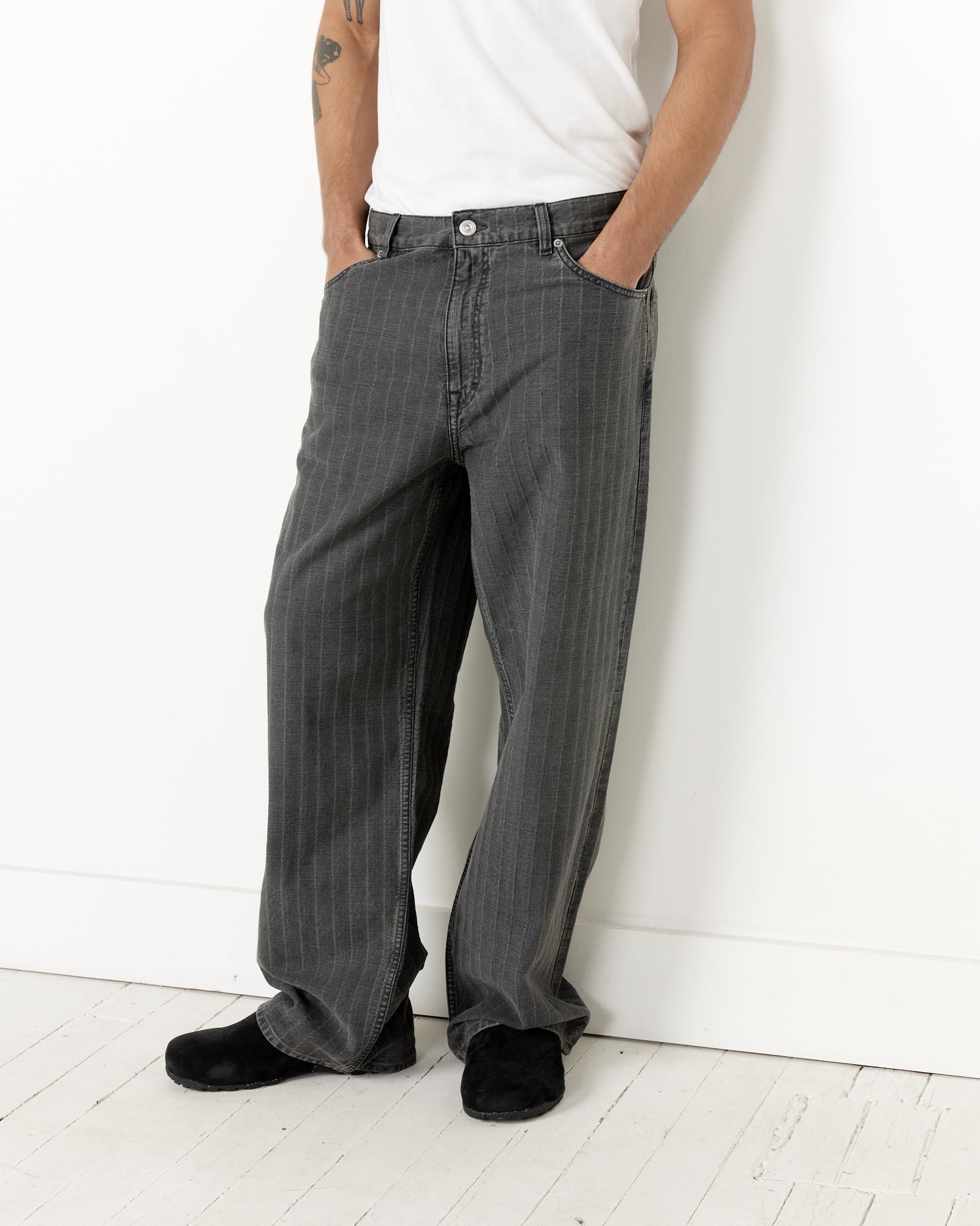 Our Legacy Vast Cut Pants Washed Grey Torino Stripe - Washed Grey Torino Stripe / 48 (258523)