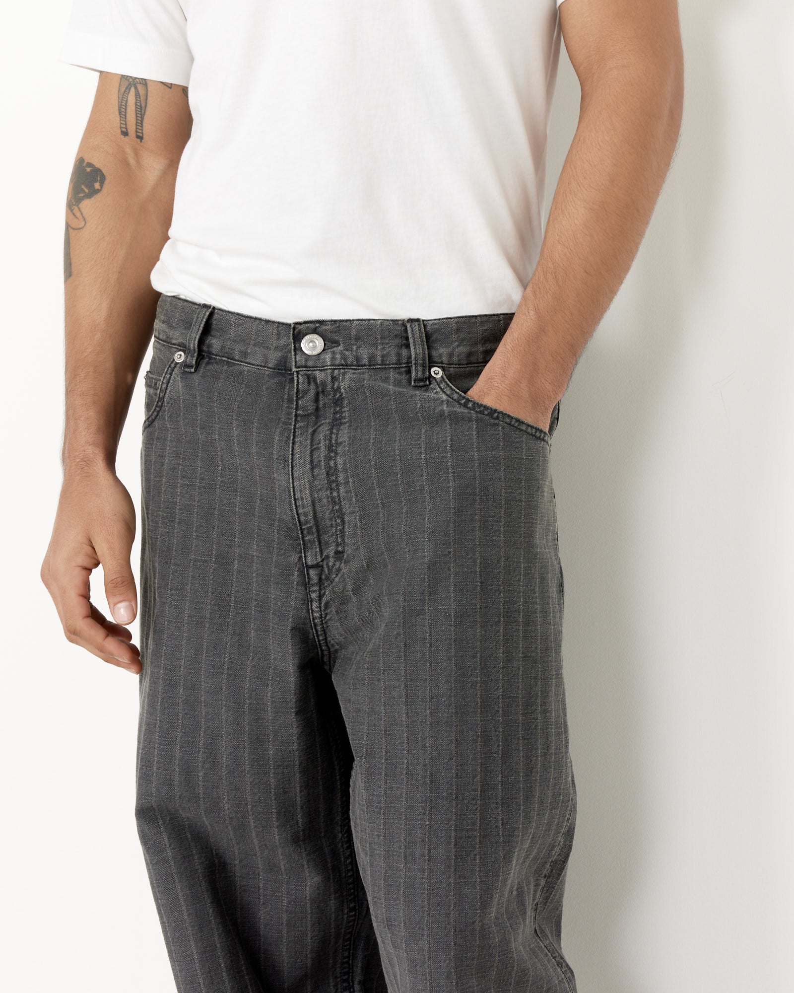 Our Legacy Vast Cut Pants Washed Grey Torino Stripe - Washed Grey Torino Stripe / 48 (258523)