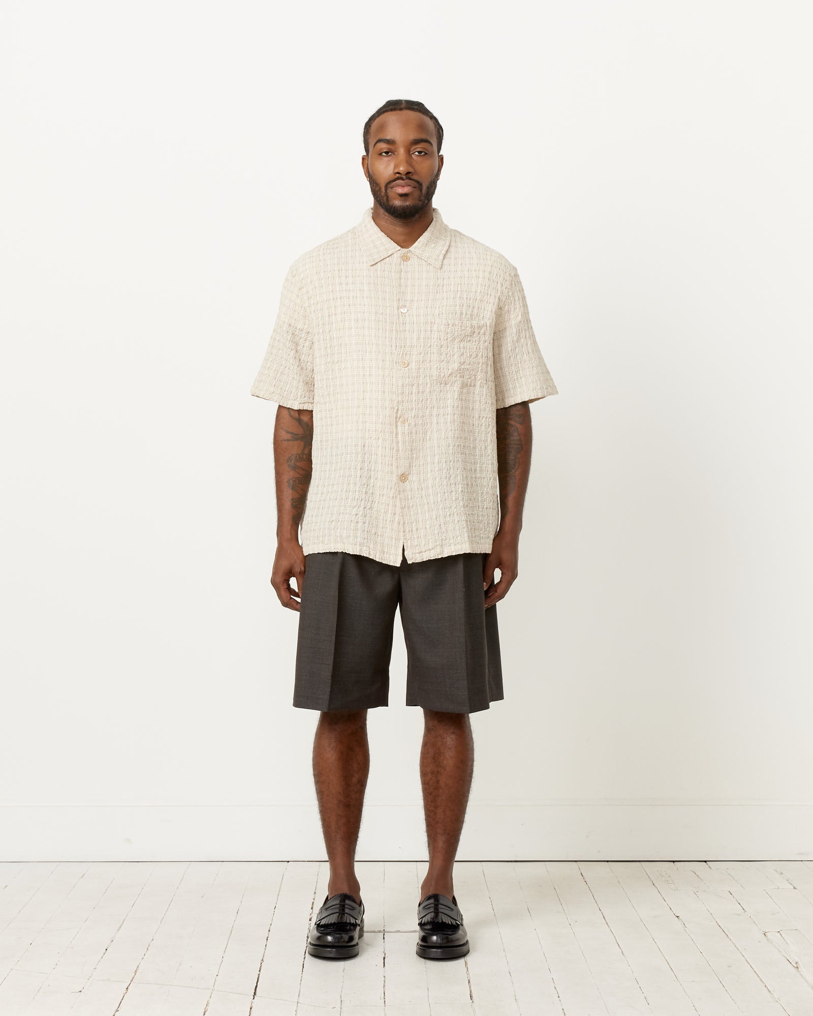 Our Legacy Box S/S Shirt Light Authentic Seersucker - Light Authentic Seersucker / 48 (258542)