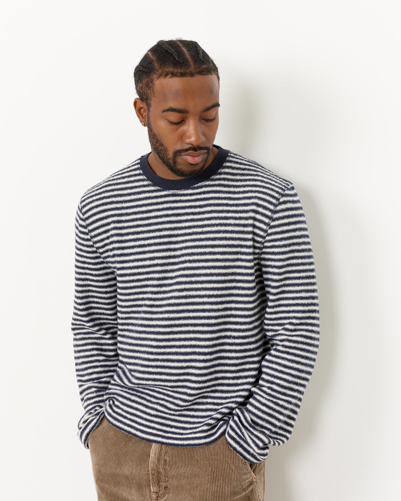 Our Legacy Artist Round Neck Knit Malaga Stripe Brushed Cotton - Malaga Stripe Brushed Cotton / 50 (258547)