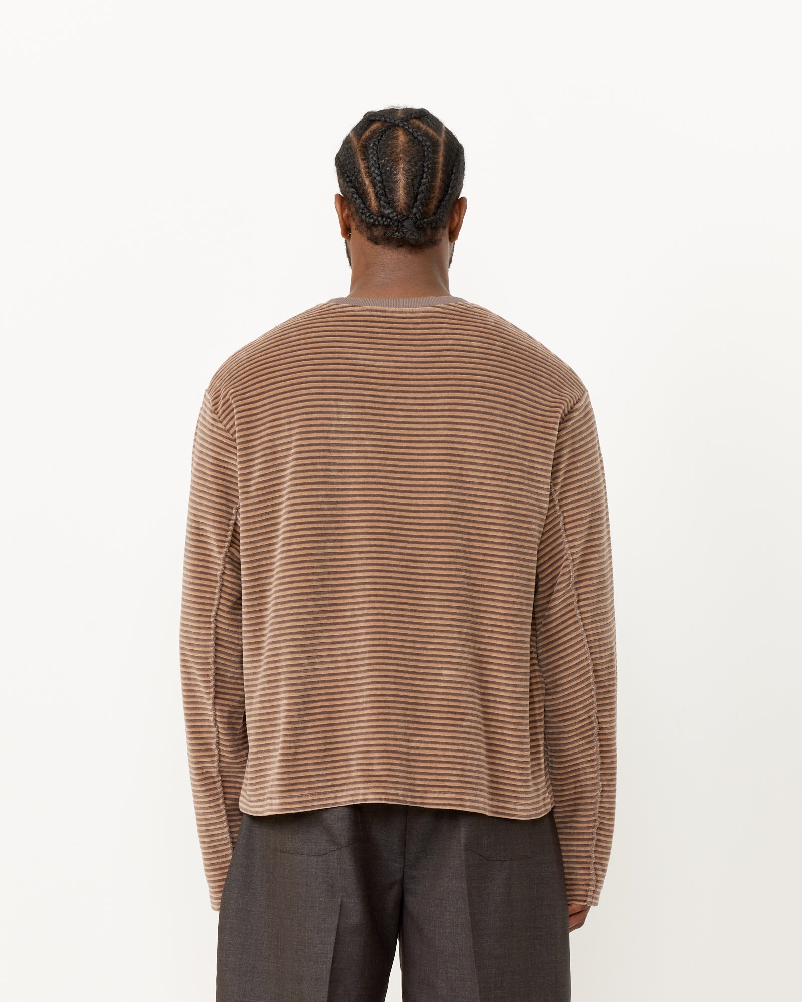 mfpen Striped Velvet Sweater Caramel - Caramel / M (258656)