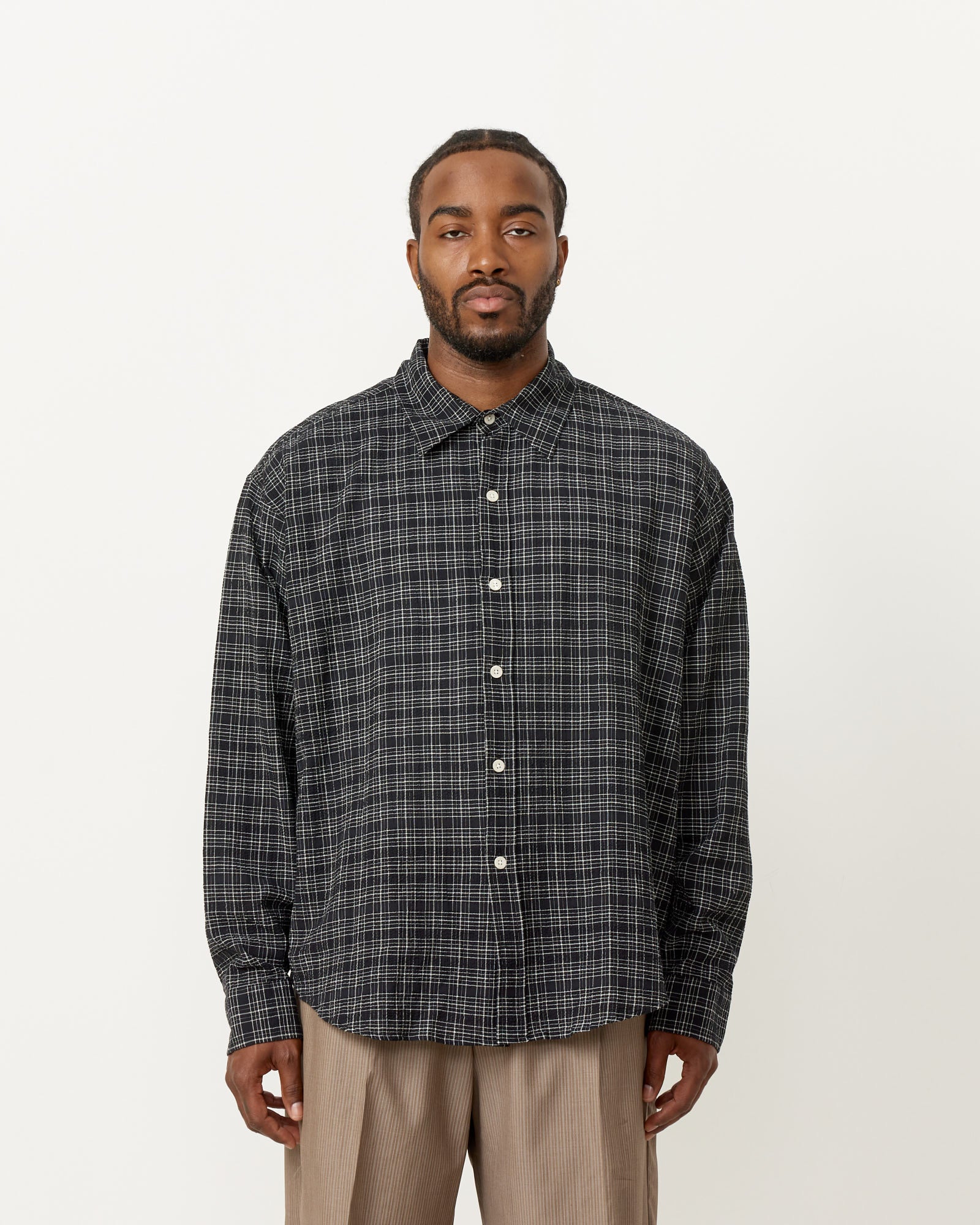 mfpen Vacation Shirt Black Check - Black Check / M (258660)