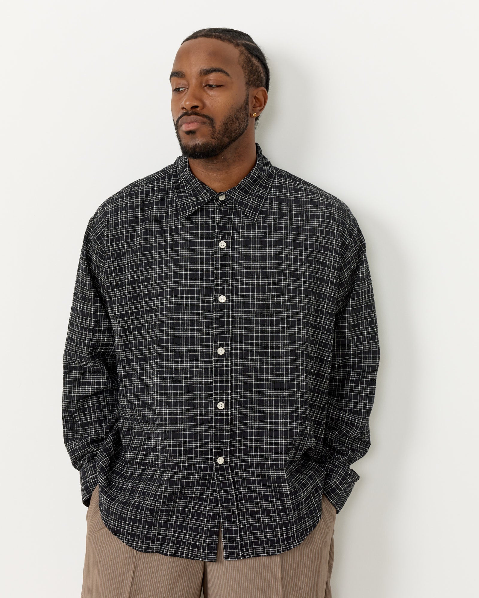 mfpen Vacation Shirt Black Check - Black Check / M (258660)