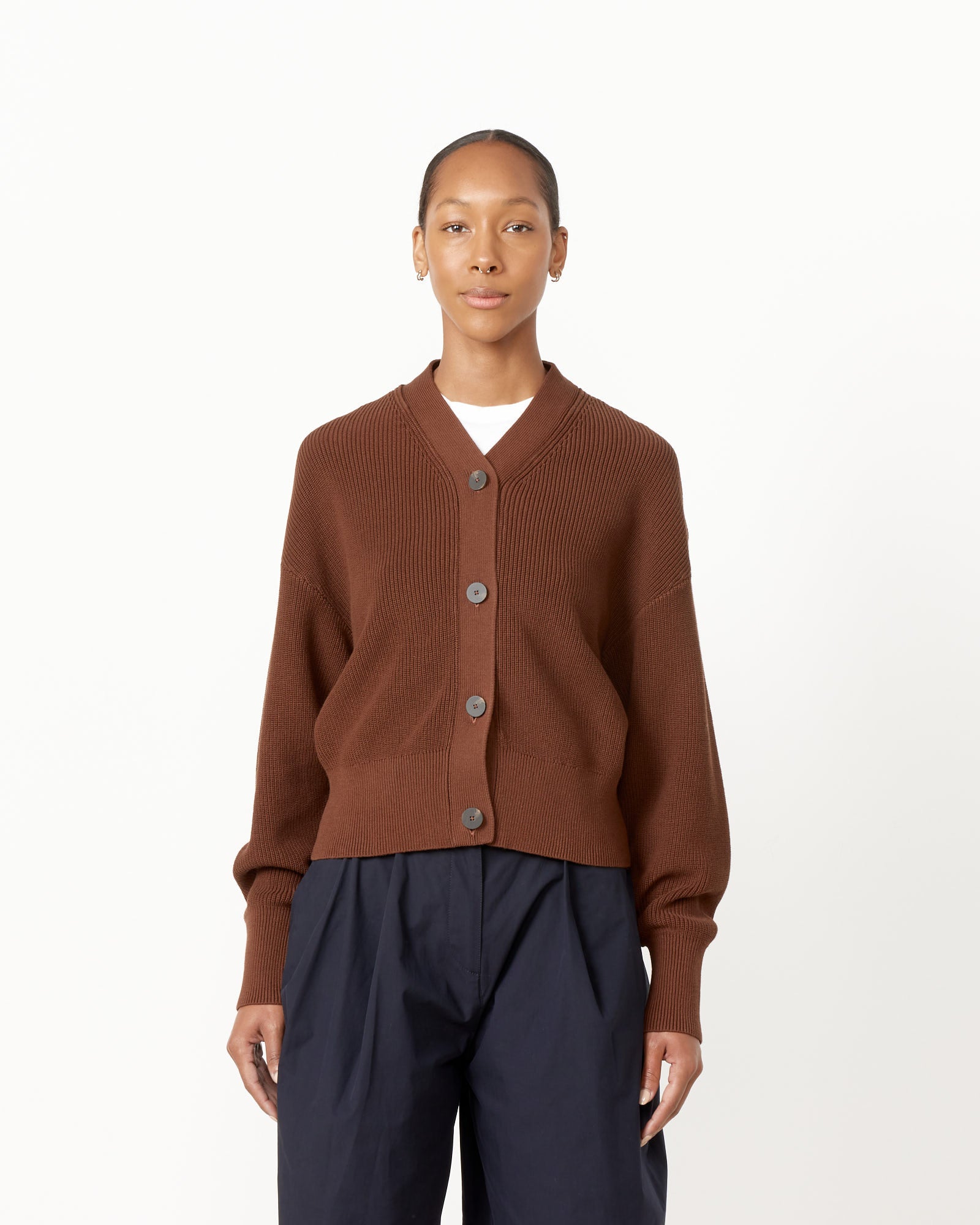 Studio Nicholson Hana Cardigan - Carob Brown / OS (258771)