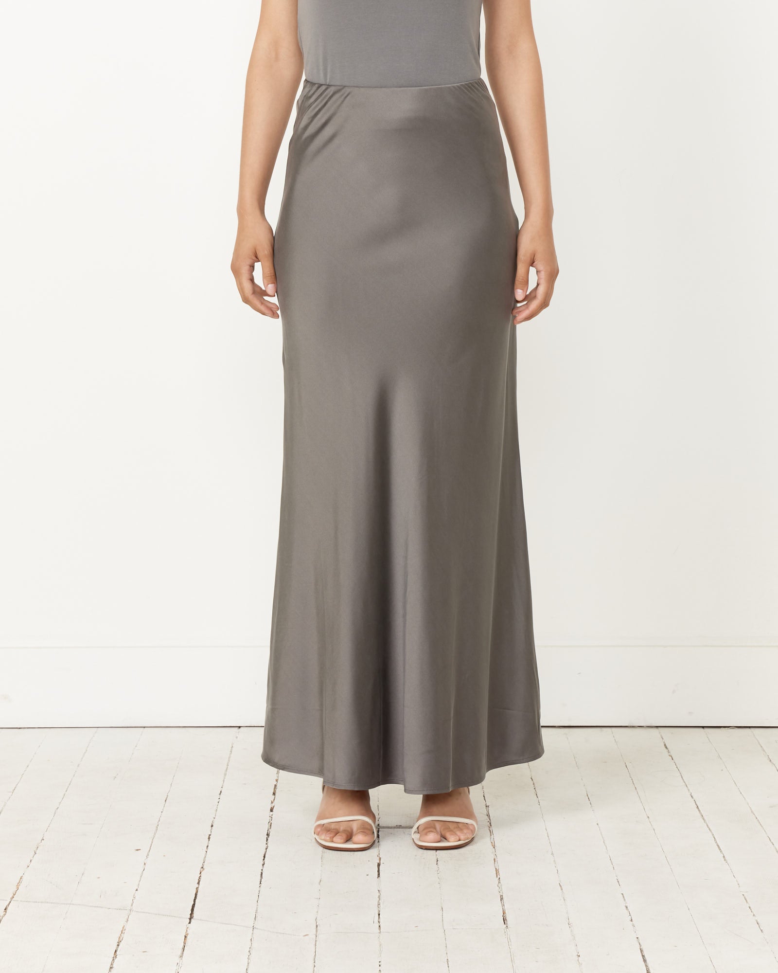 St. Agni Soft Silk Maxi Skirt Pewter Grey - Pewter Grey / S (258811)