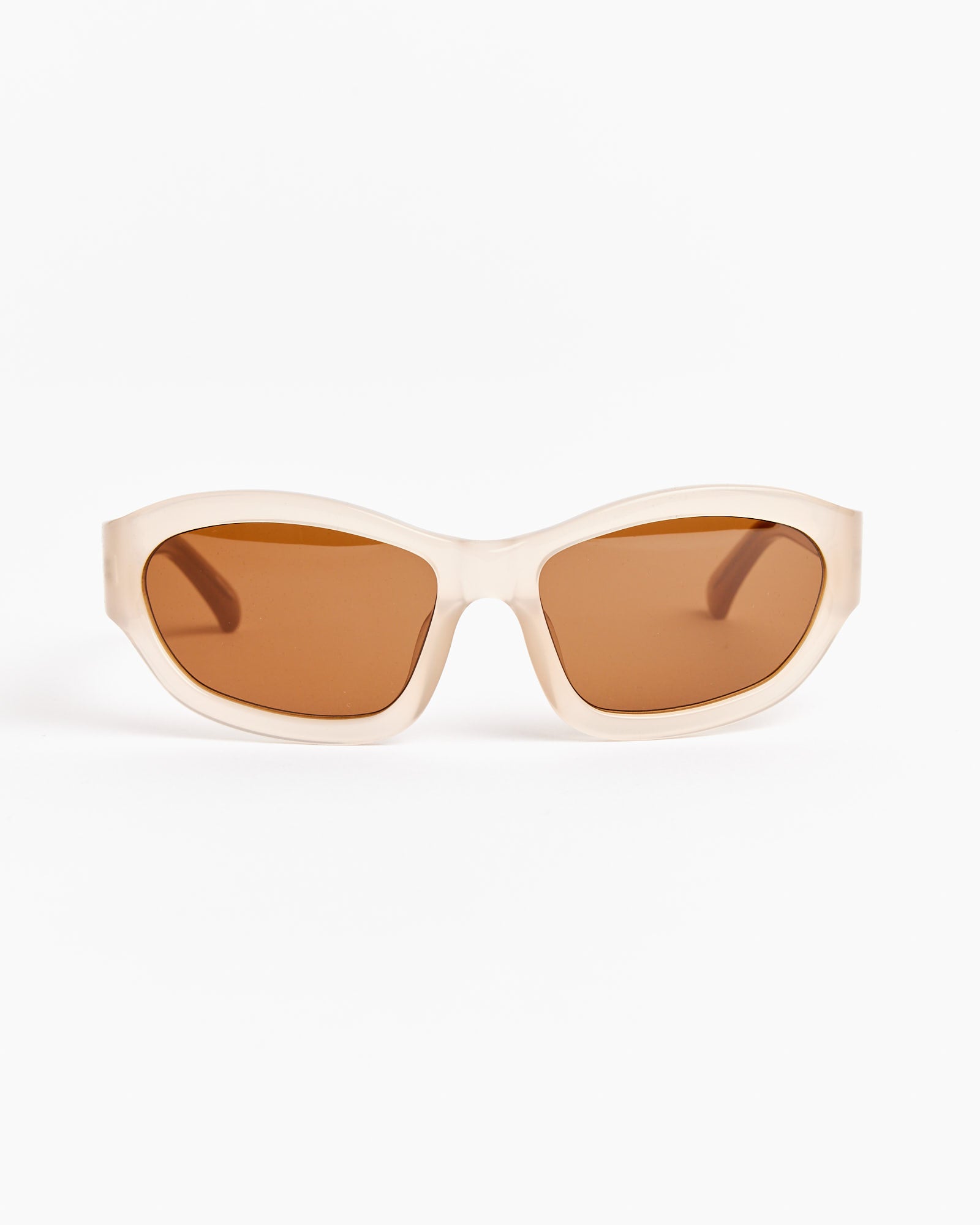 DVN x Linda Farrow Sunglasses in C3 Taupe/Silver/Brown