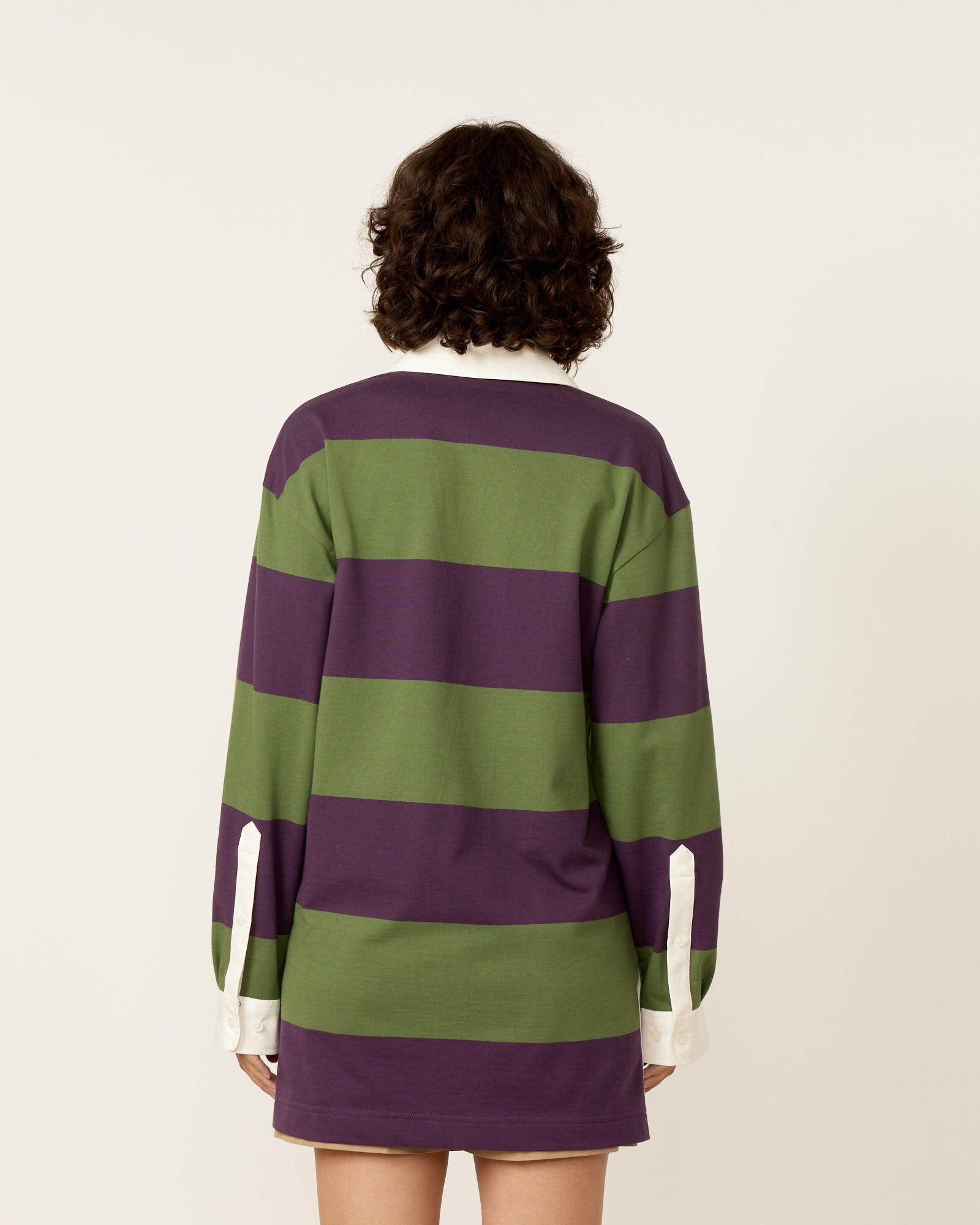 Chu Striped Rugby Shirt - Dark Purple / S (259048)