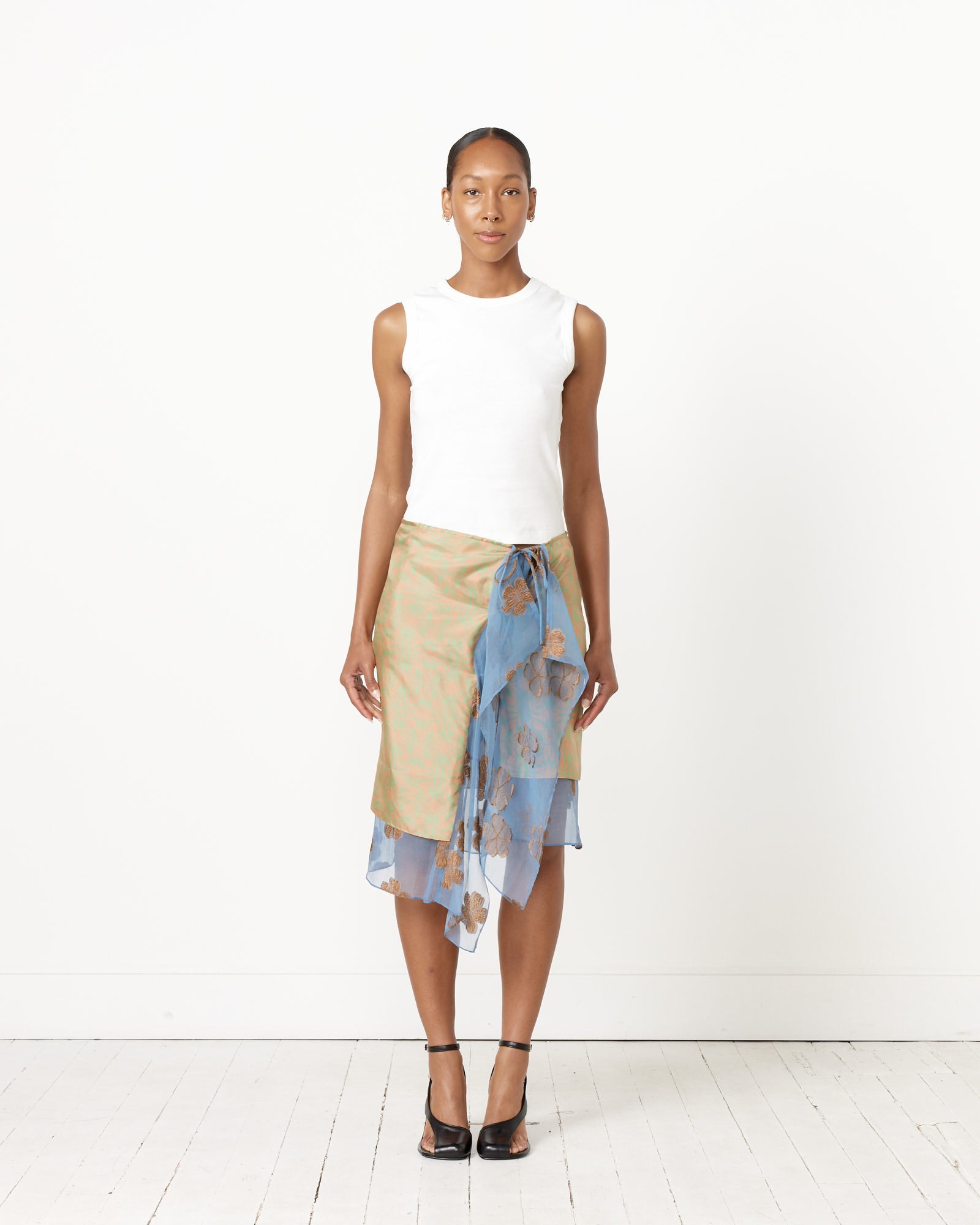 Dries Van Noten Simili 8164 Skirt Peach - Peach / 36 (259079)