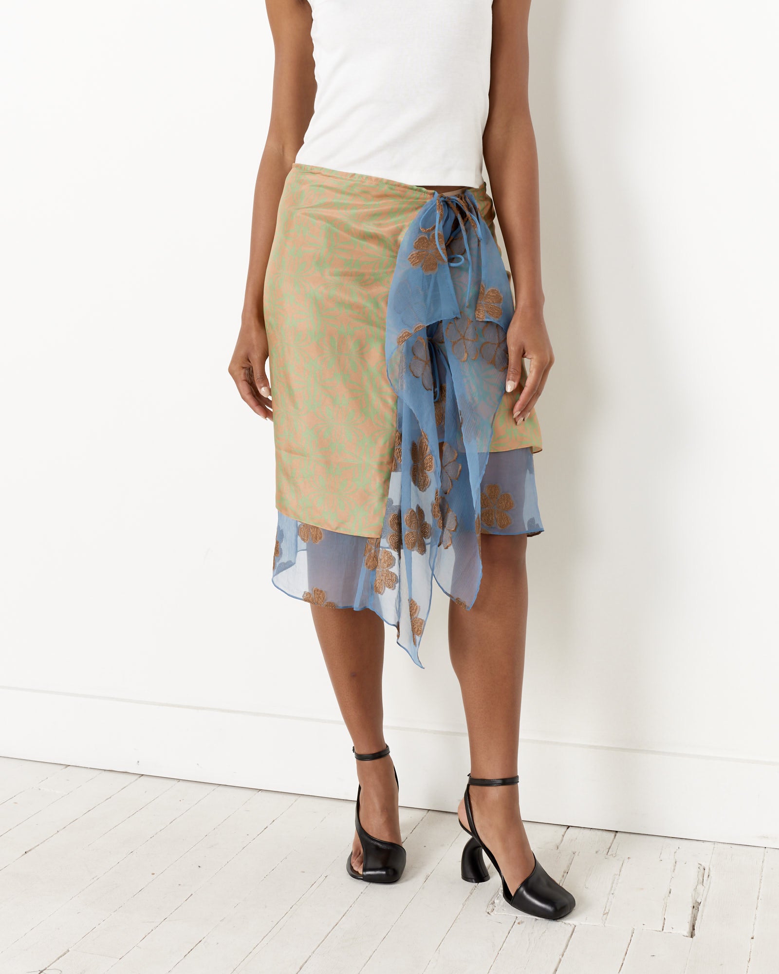 Dries Van Noten Simili 8164 Skirt Peach - Peach / 36 (259079)