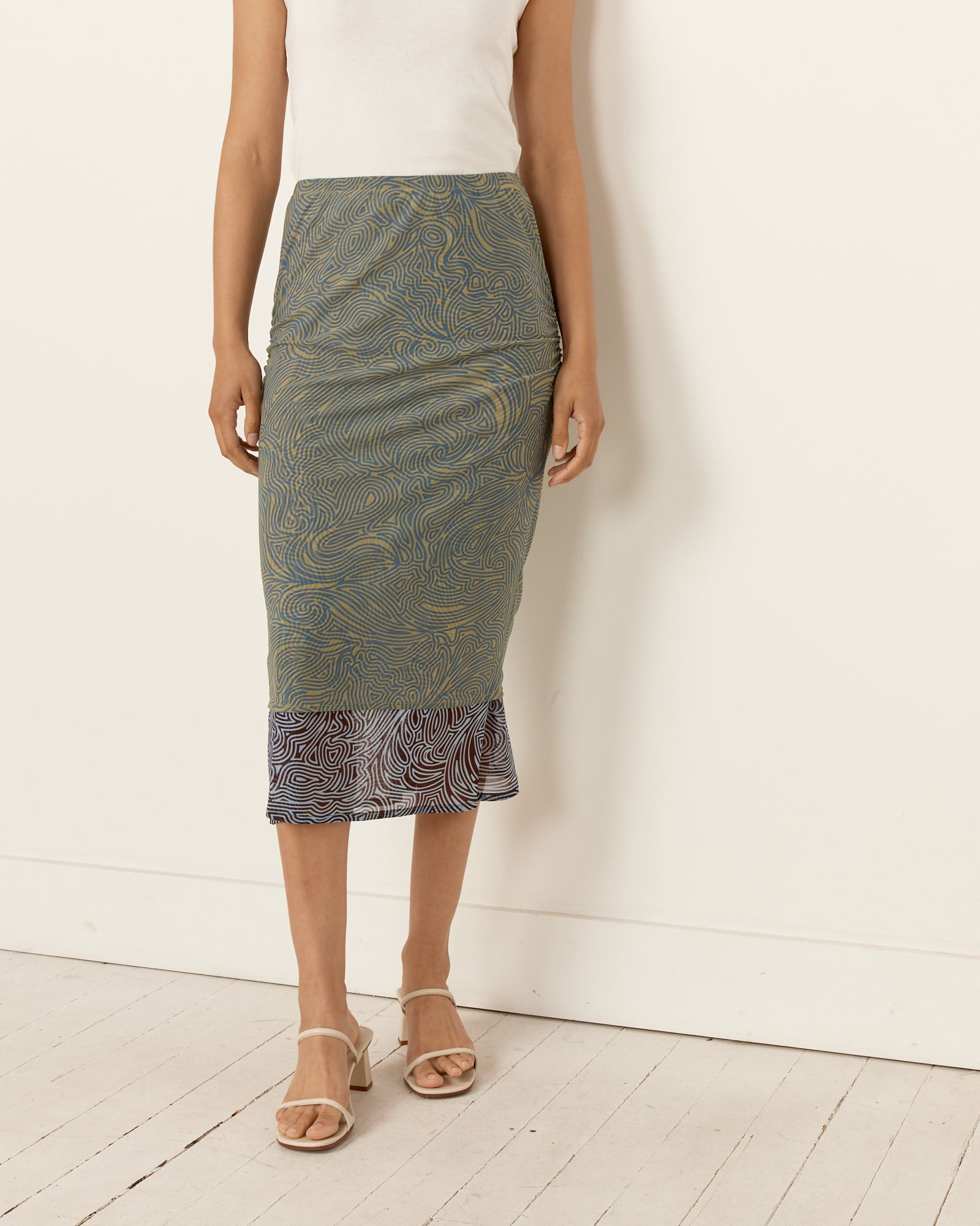 Double Layered Skirt - Khaki / S (259098)