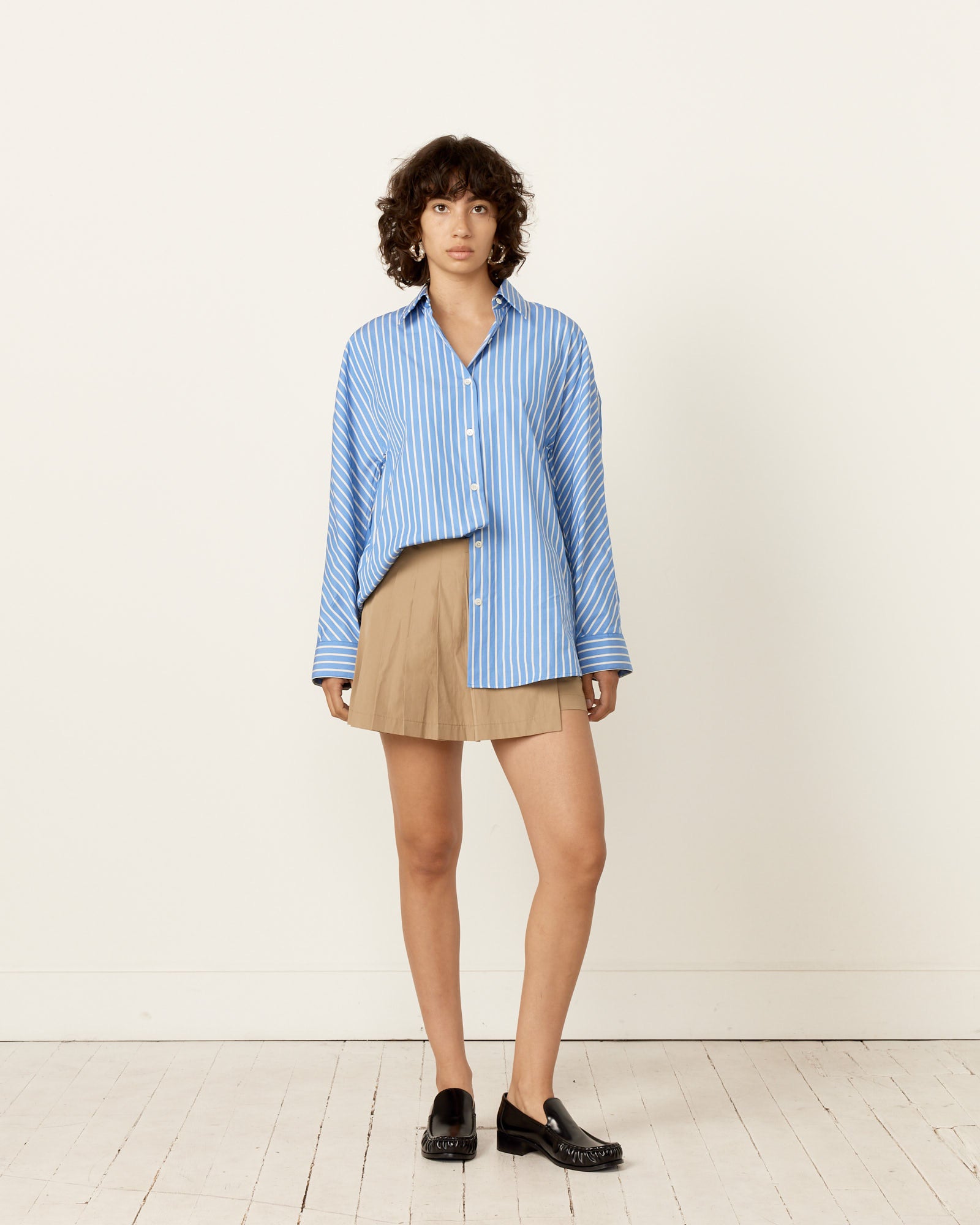 Oversized Denim Shirt in Light Blue - Light Blue / XS (259131)