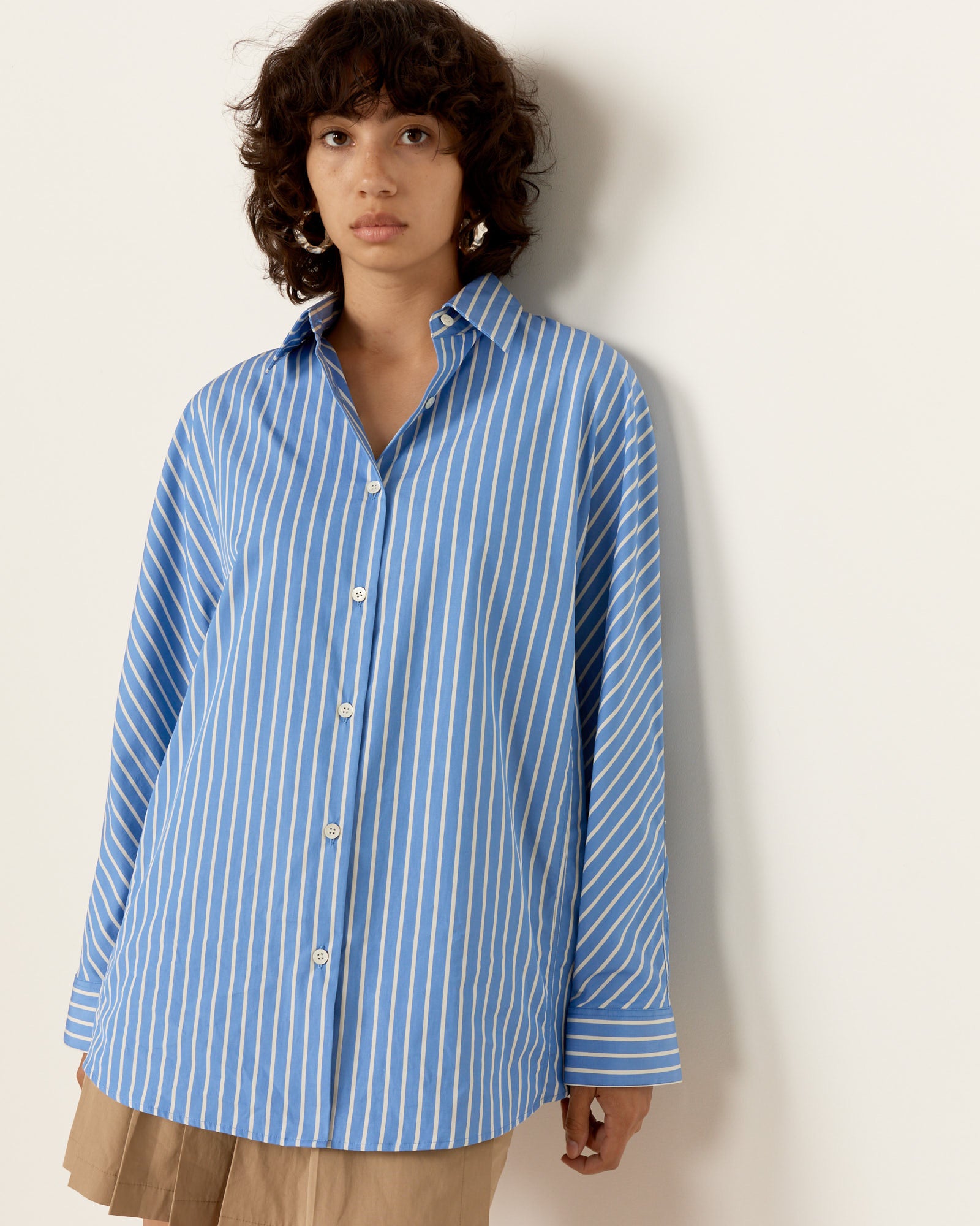 Oversized Denim Shirt in Light Blue - Light Blue / XS (259131)