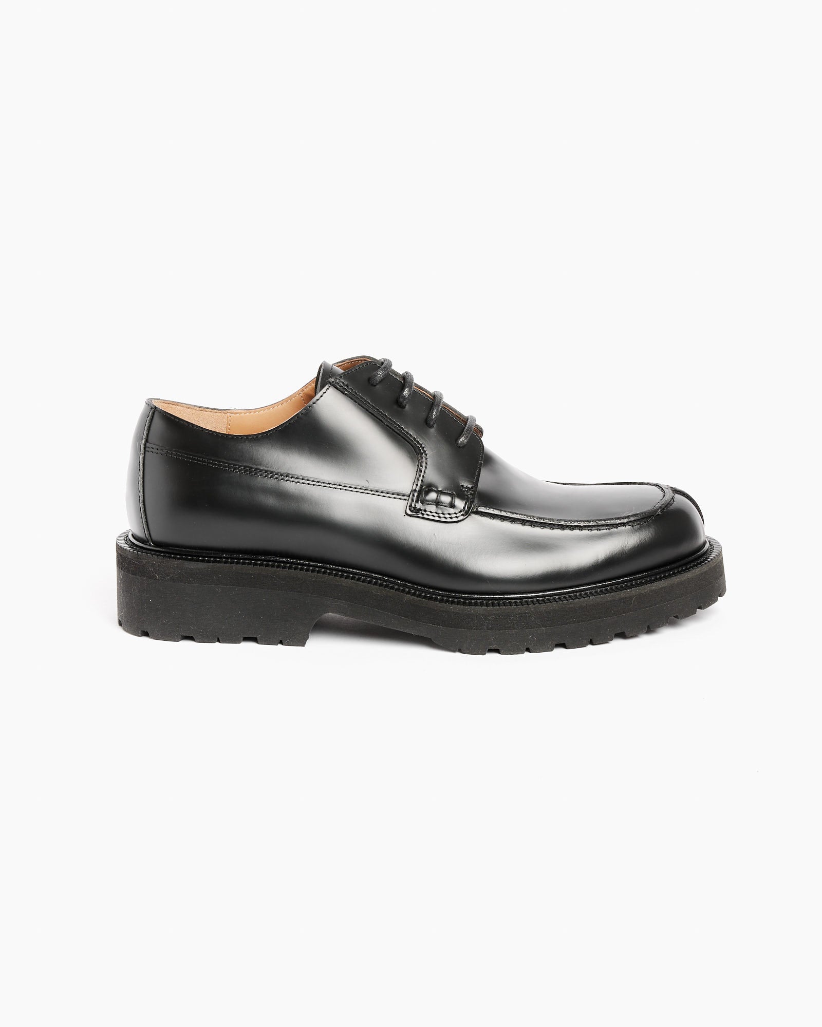 Grained Leather Derbys in Black - Black / 41 (259213)