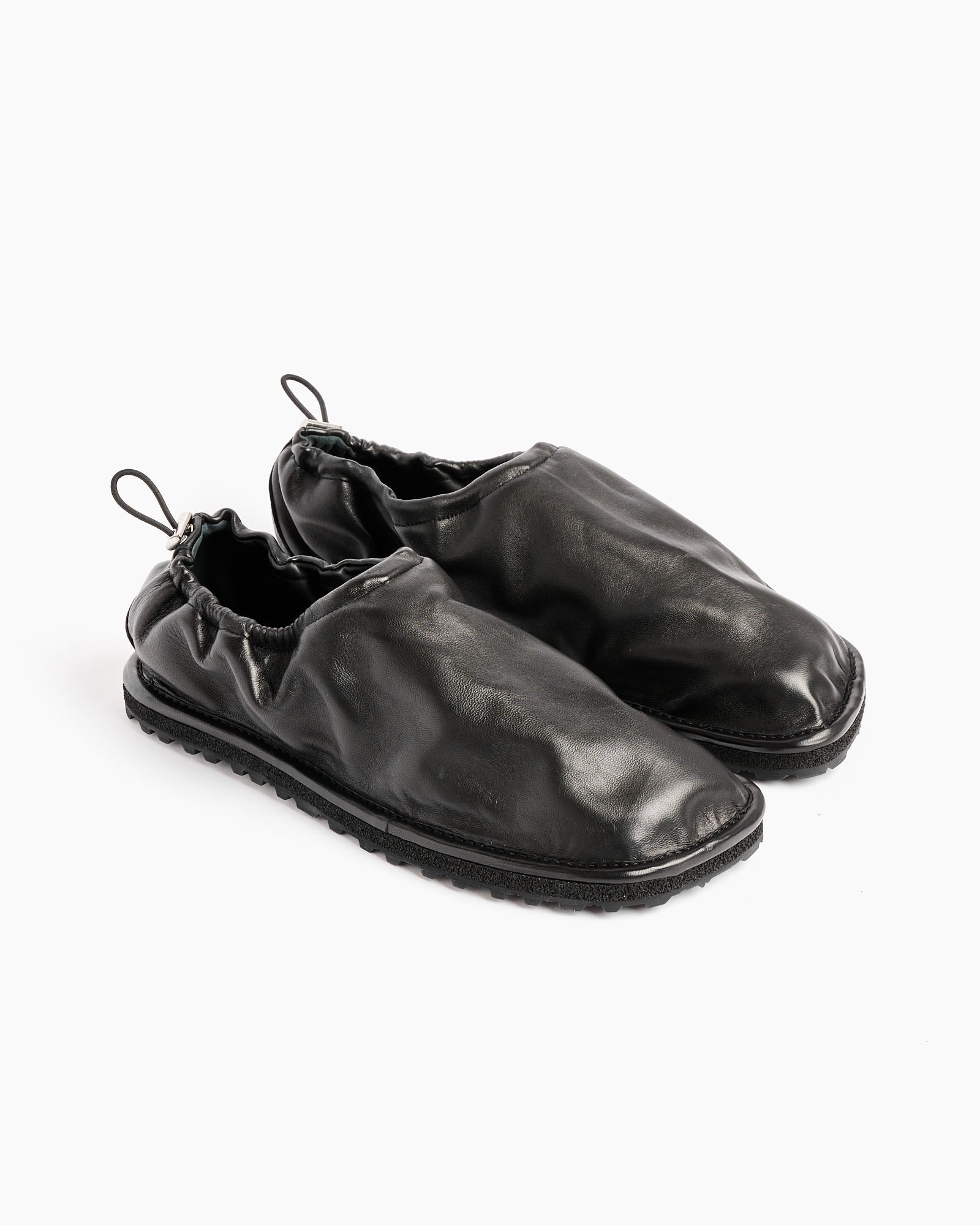 Black Drawstring Slippers - Black / 44 (259221)