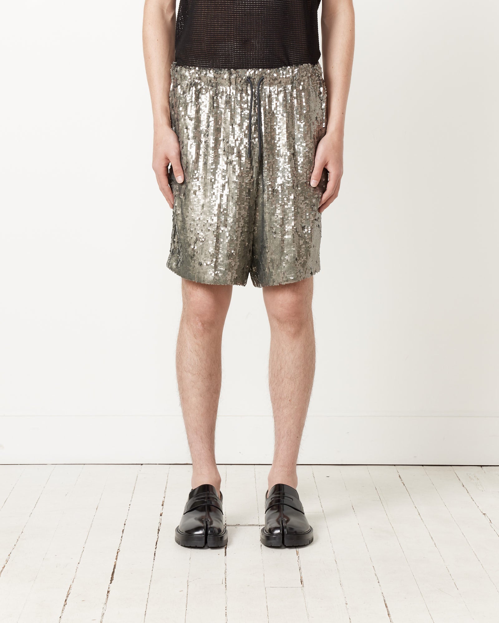 Embellished Shorts in Silver - Silver / 50 (259286)