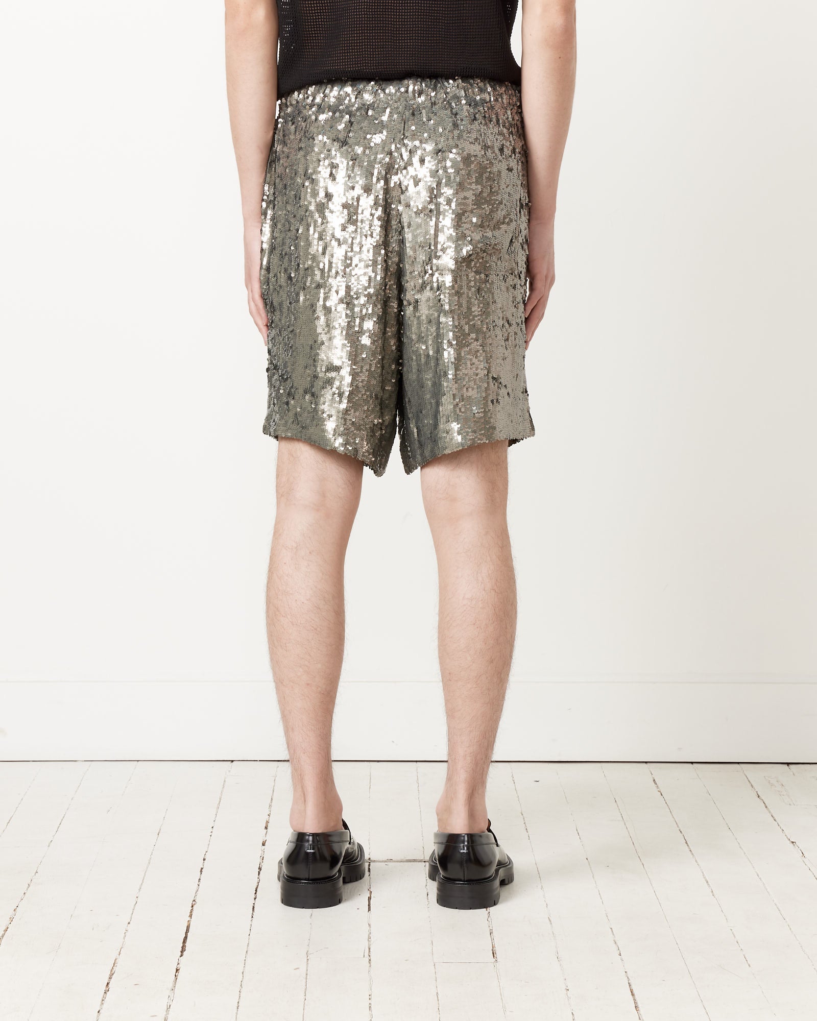 Embellished Shorts in Silver - Silver / 50 (259286)