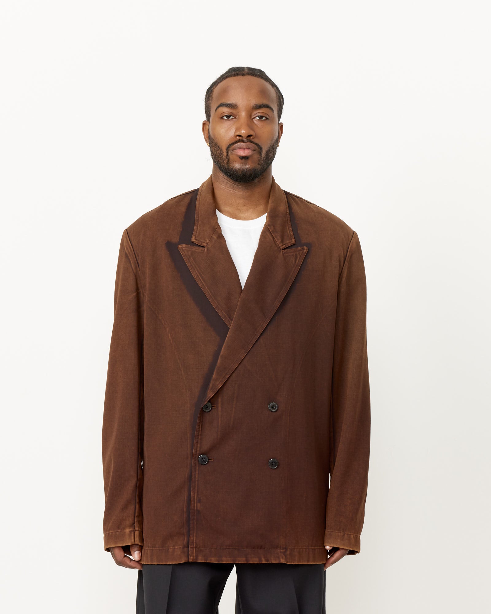 Dries Van Noten Caplan Bis GD 8128 Blazer Brown - Brown / M (259298)