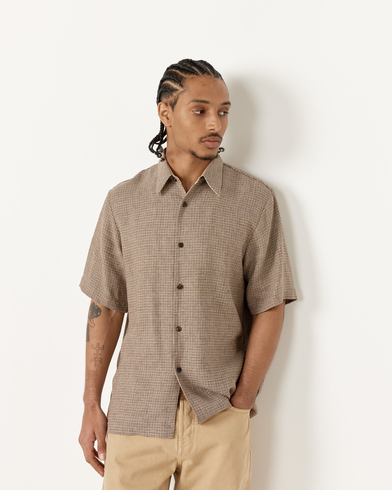 Clasen Short Sleeve Shirt in Camel - Camel / 48 (259301)