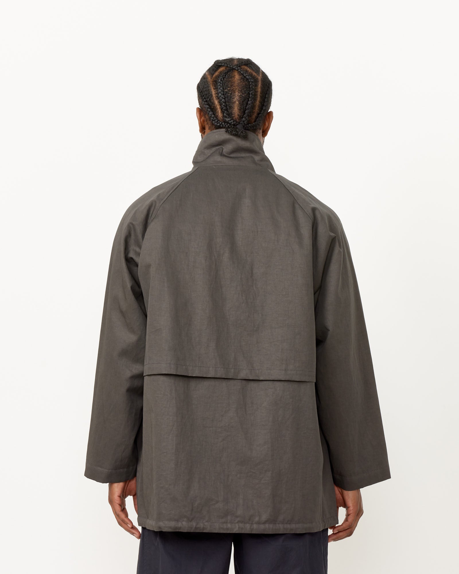 Still By Hand Stand Collar Half Coat Charcoal - Charcoal / 1 (259443)