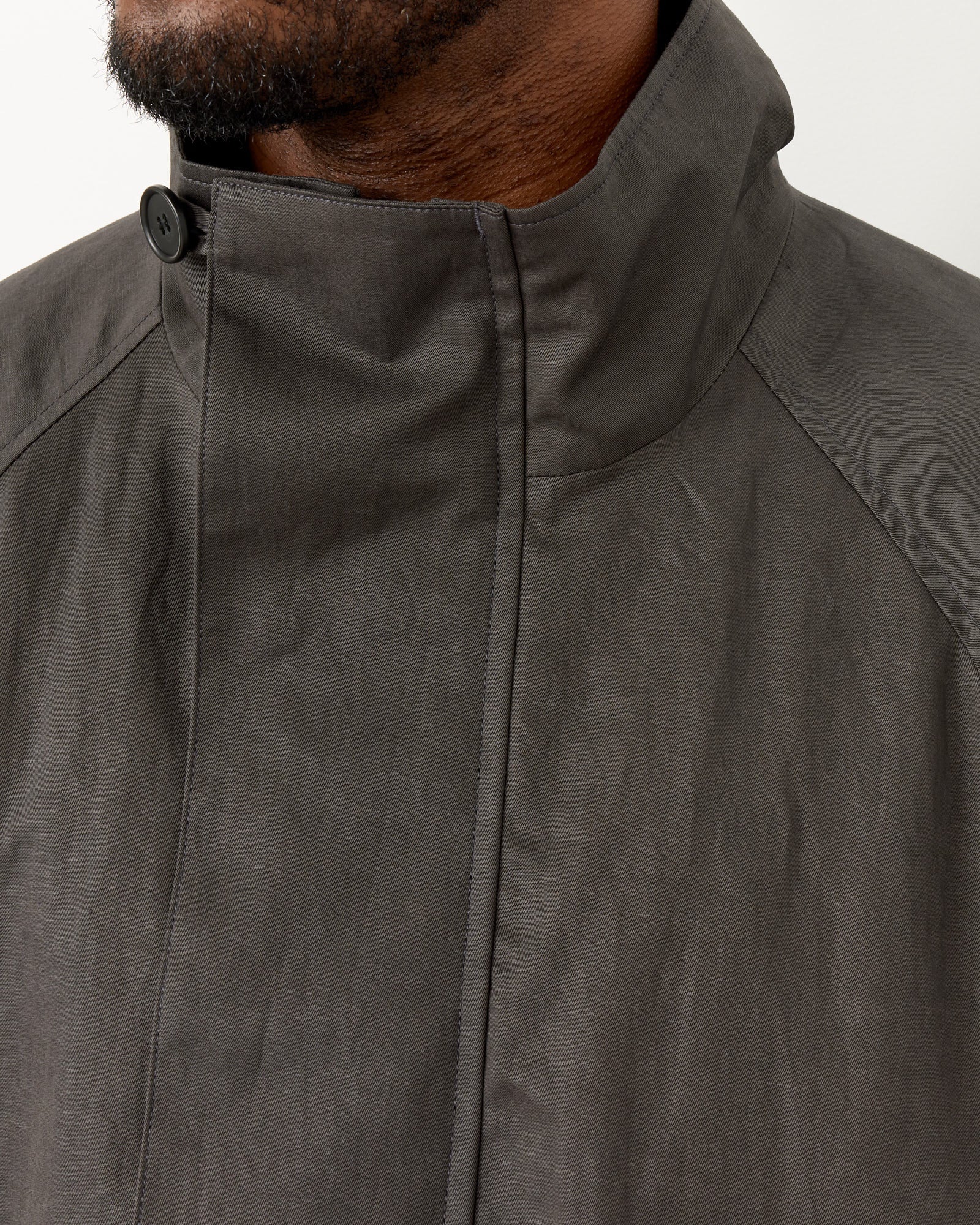 Still By Hand Stand Collar Half Coat Charcoal - Charcoal / 1 (259443)