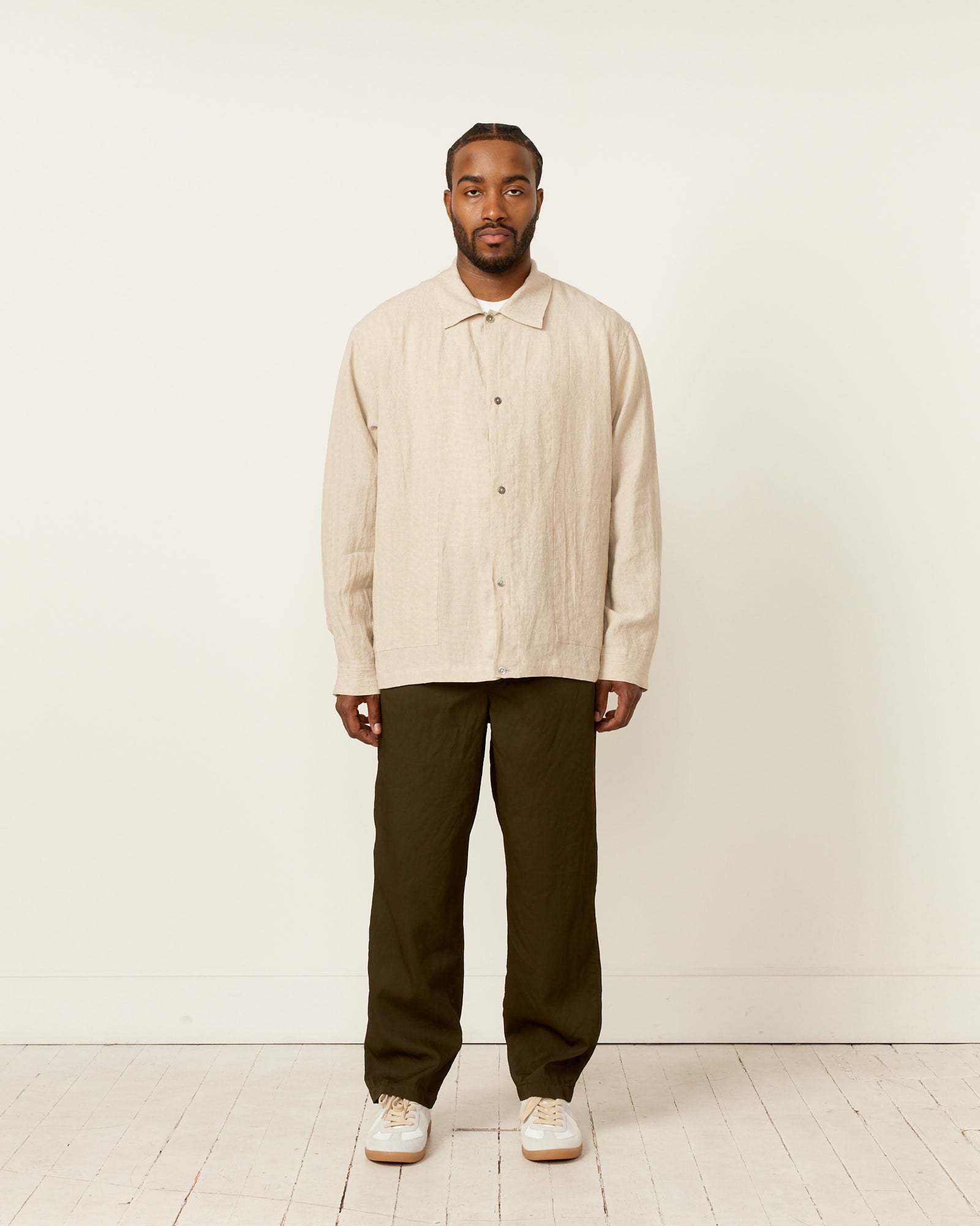 Still By Hand Paper Mixed Shirt Jacket Oatmeal - Oatmeal / 2 (259468)