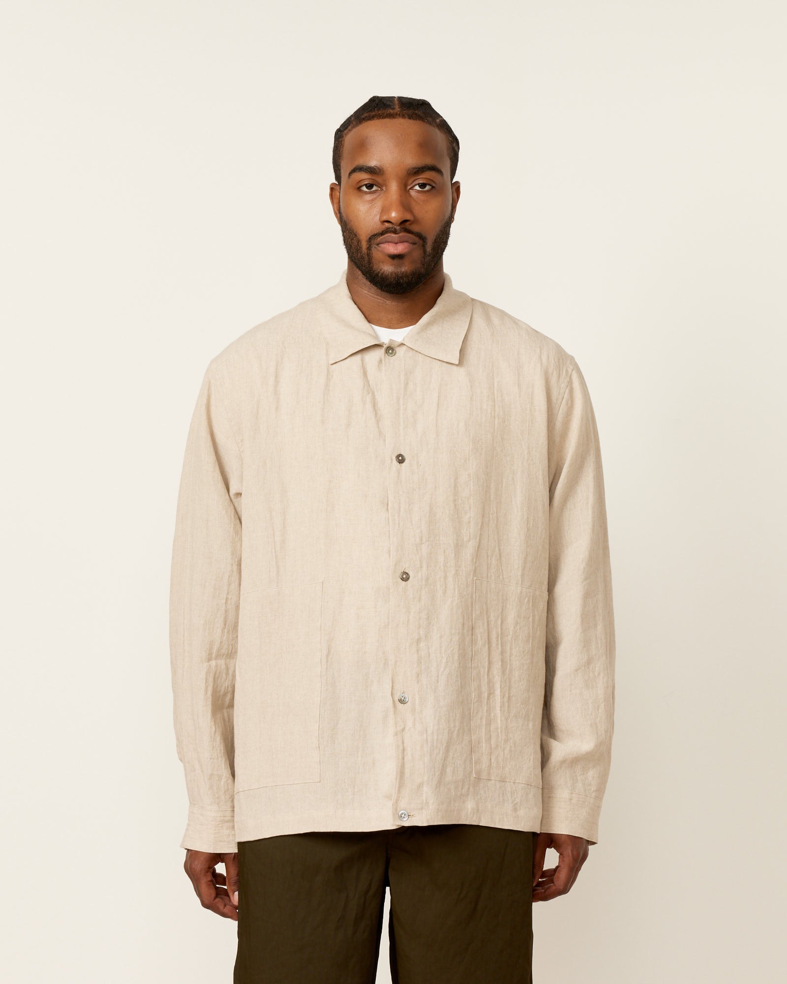 Still By Hand Paper Mixed Shirt Jacket Oatmeal - Oatmeal / 2 (259468)