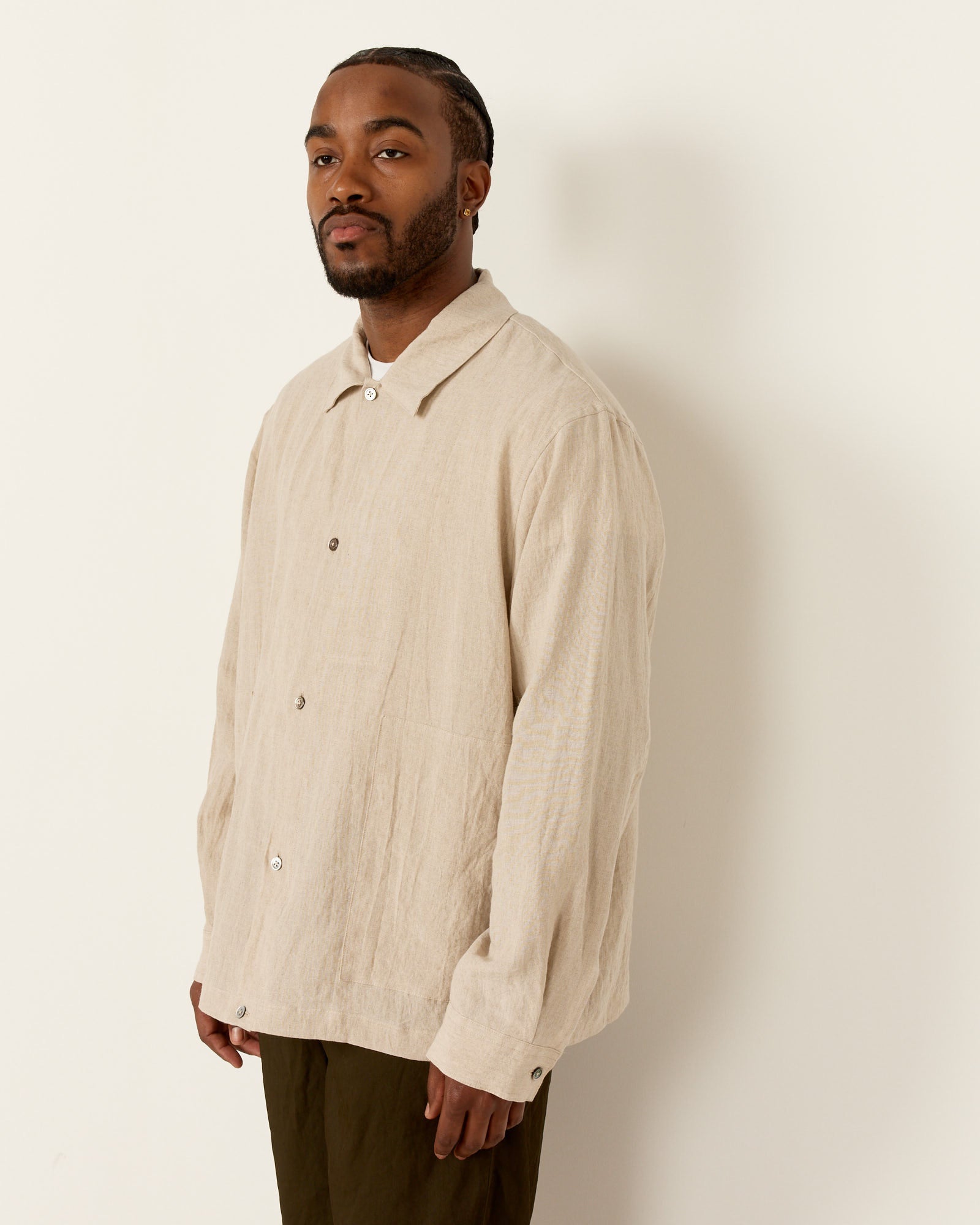 Still By Hand Paper Mixed Shirt Jacket Oatmeal - Oatmeal / 2 (259468)