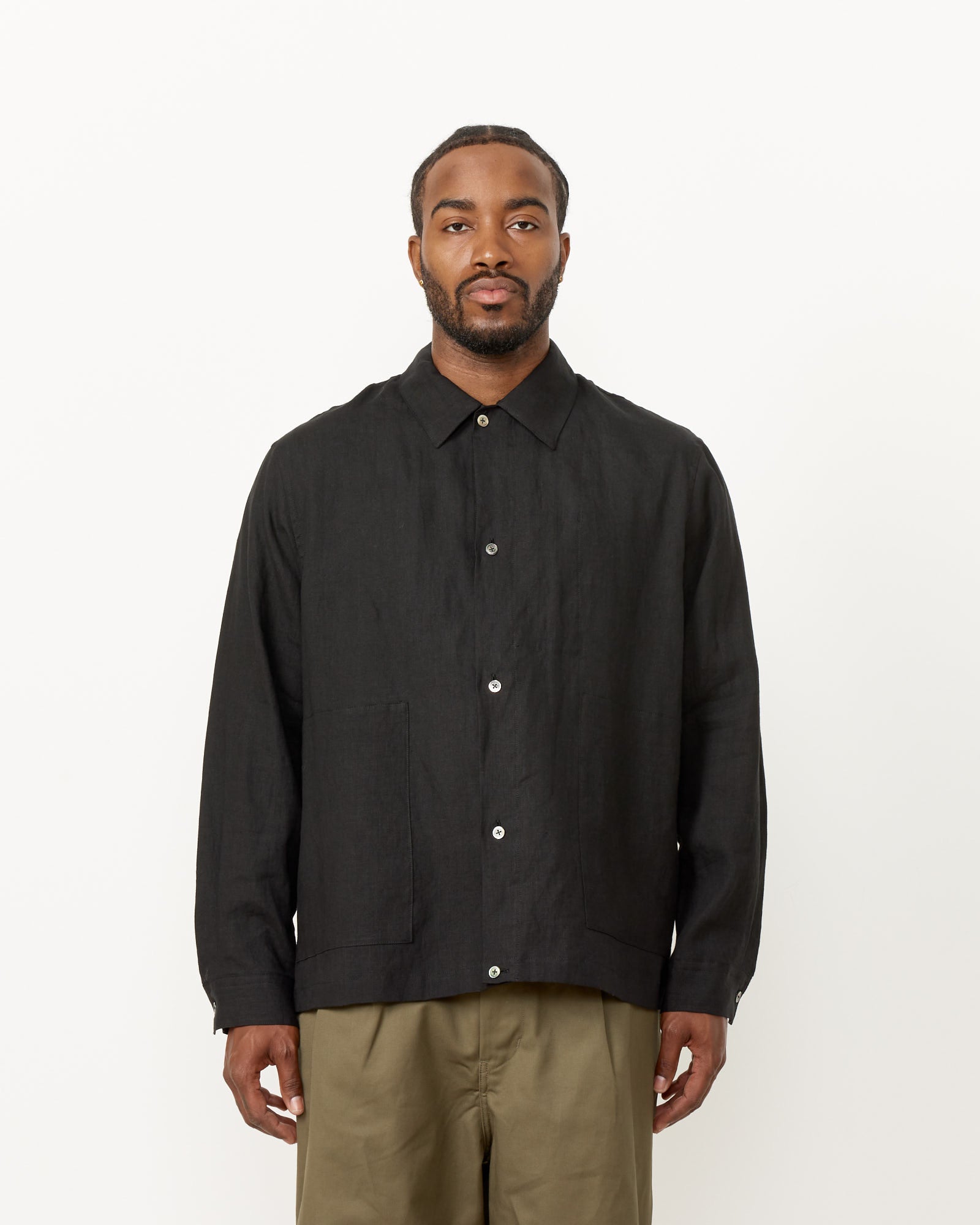 Still By Hand Paper Mixed Shirt Jacket Black - Black / 1 (259491)