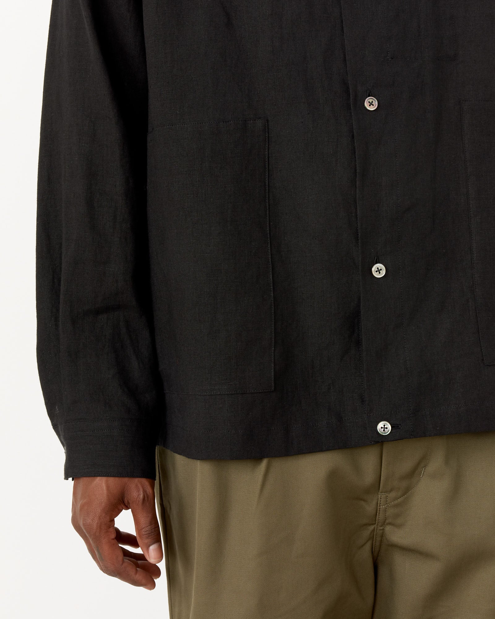 Still By Hand Paper Mixed Shirt Jacket Black - Black / 1 (259491)