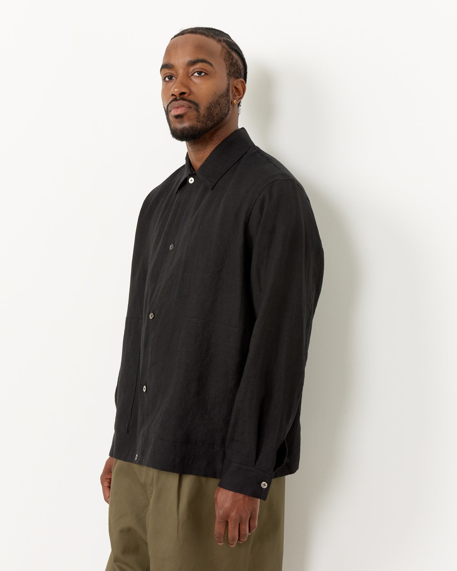 Still By Hand Paper Mixed Shirt Jacket Black - Black / 1 (259491)