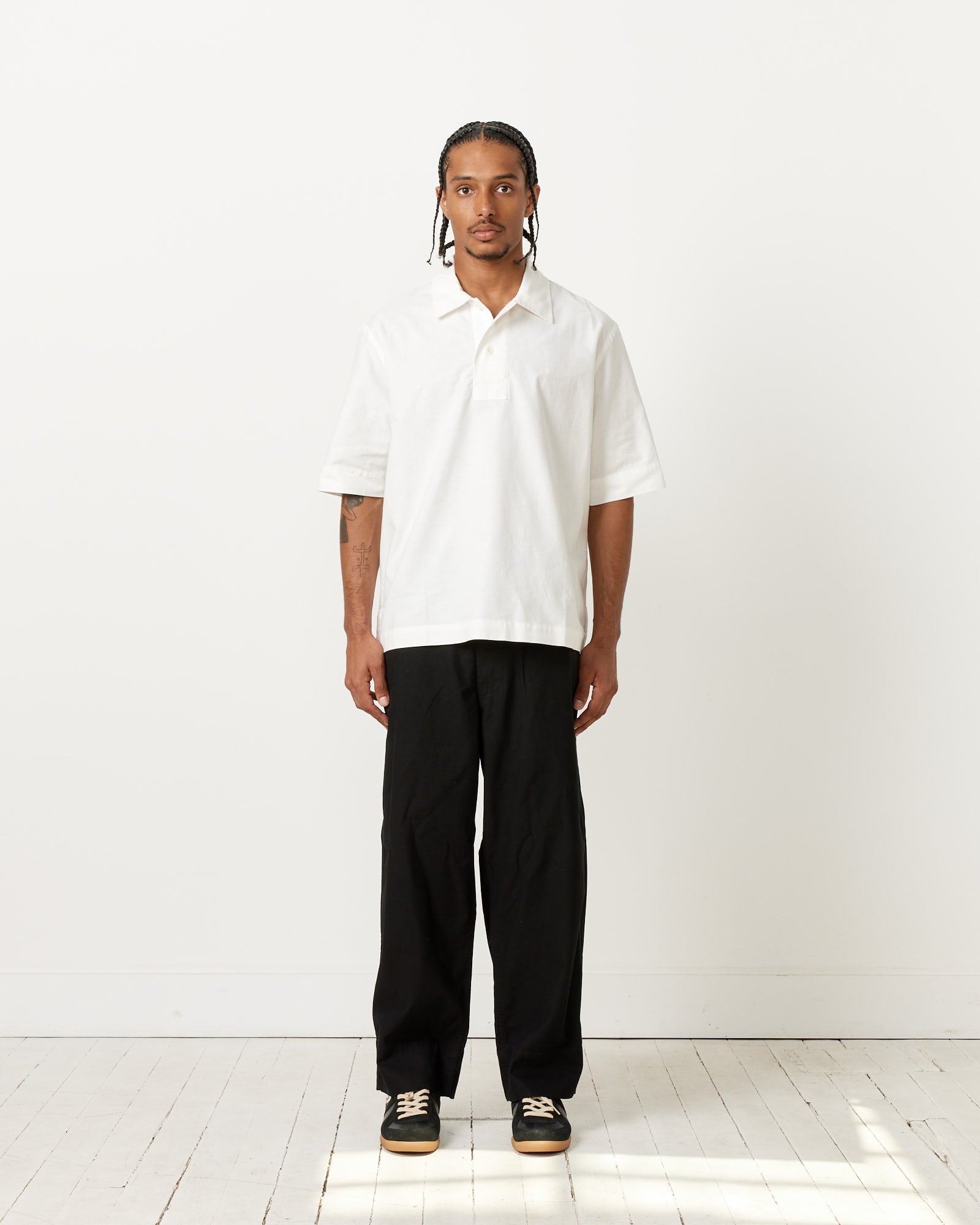 MHL Off Set Placket Polo White - White / L (259548)