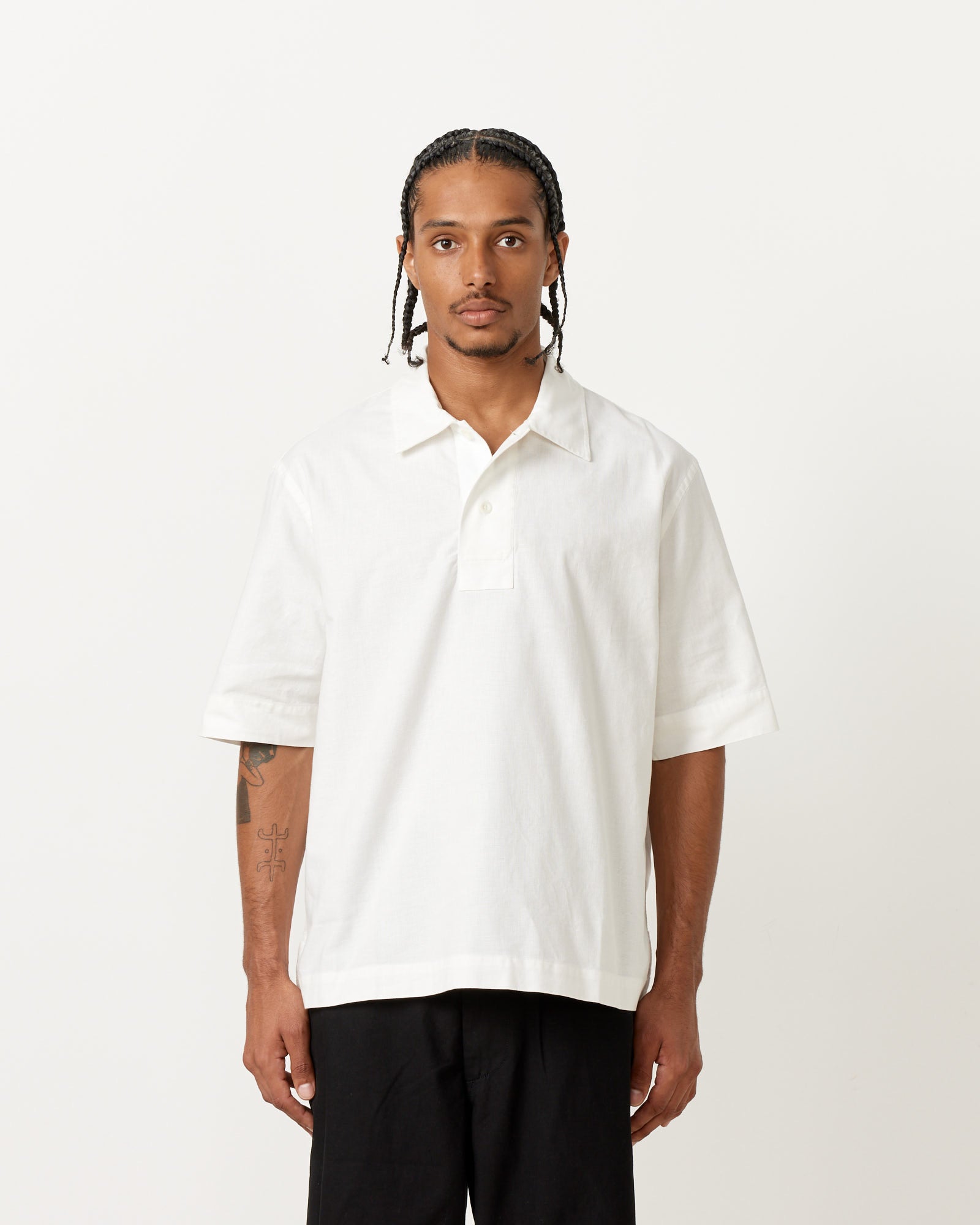 MHL Off Set Placket Polo White - White / L (259548)