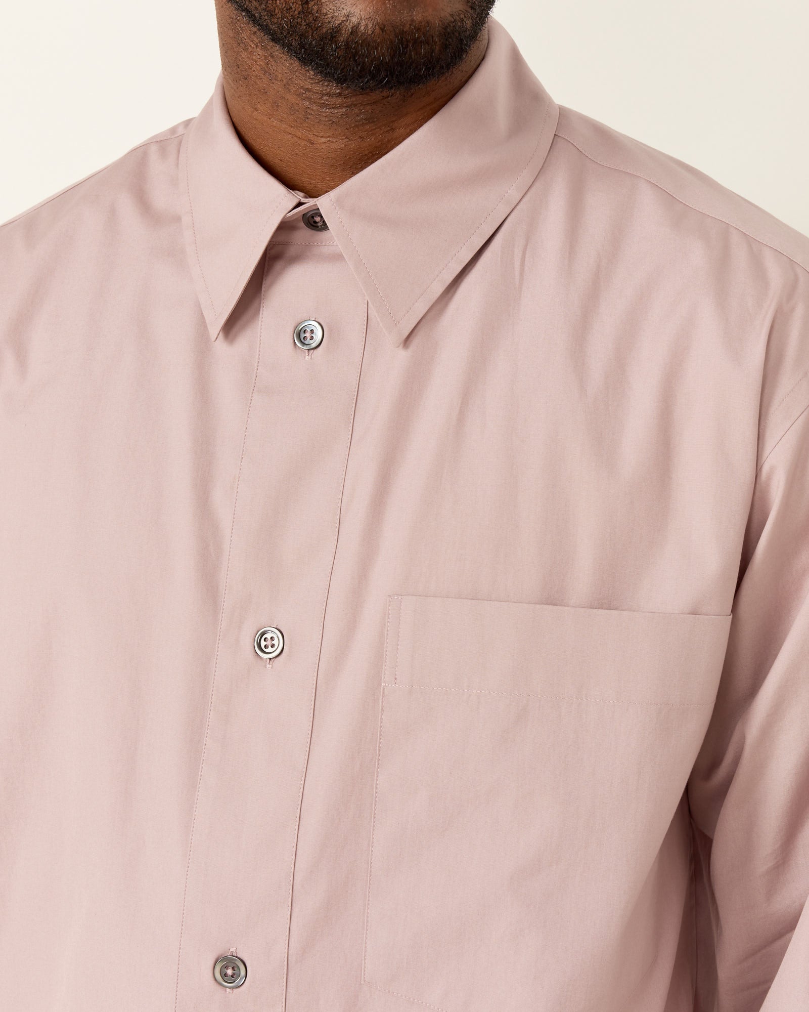 Margaret Howell Half Placket Shirt Dusty Pink - Dusty Pink / M (259568)