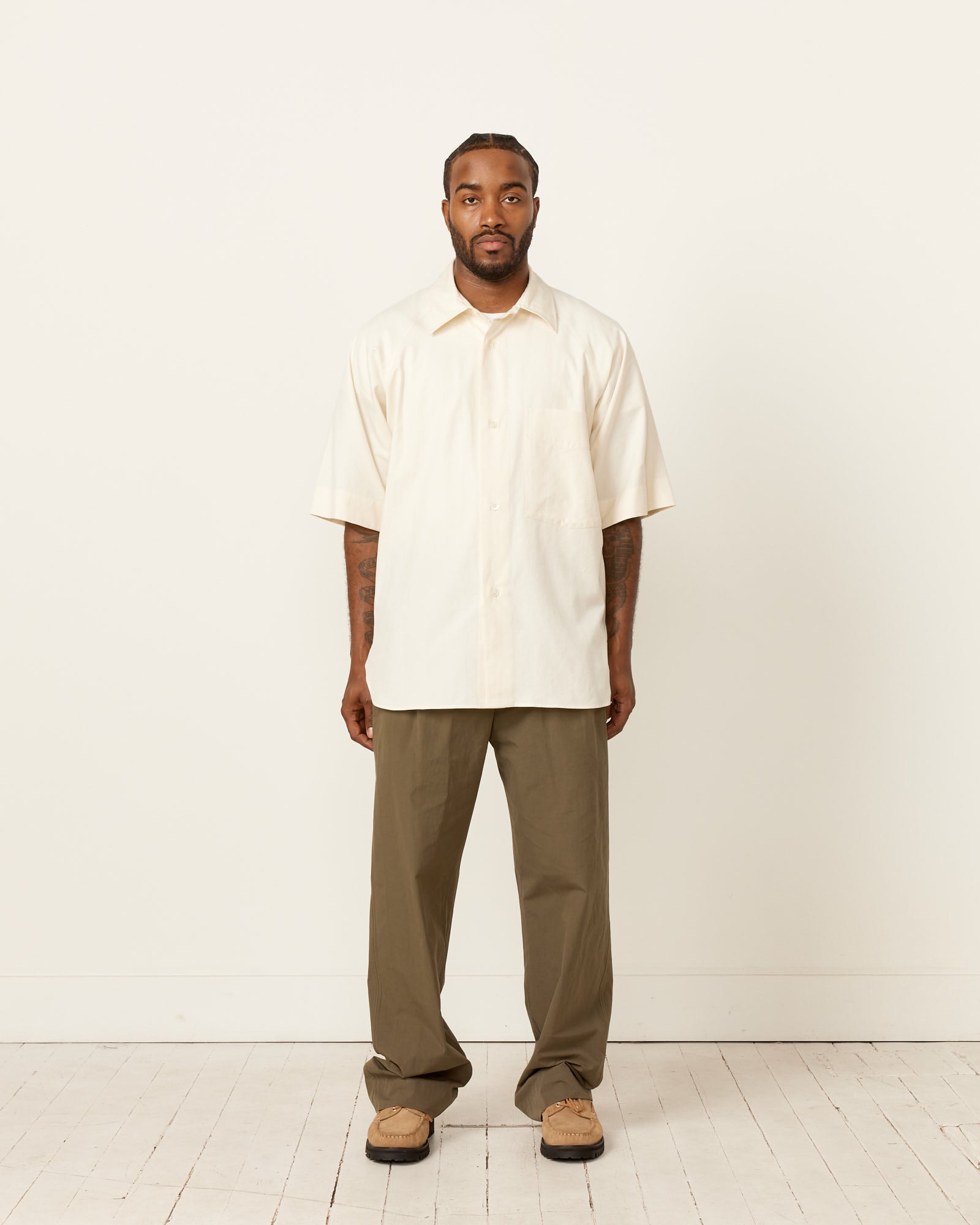 Margaret Howell S/S Raglan Shirt Off White - Off White / M (259576)