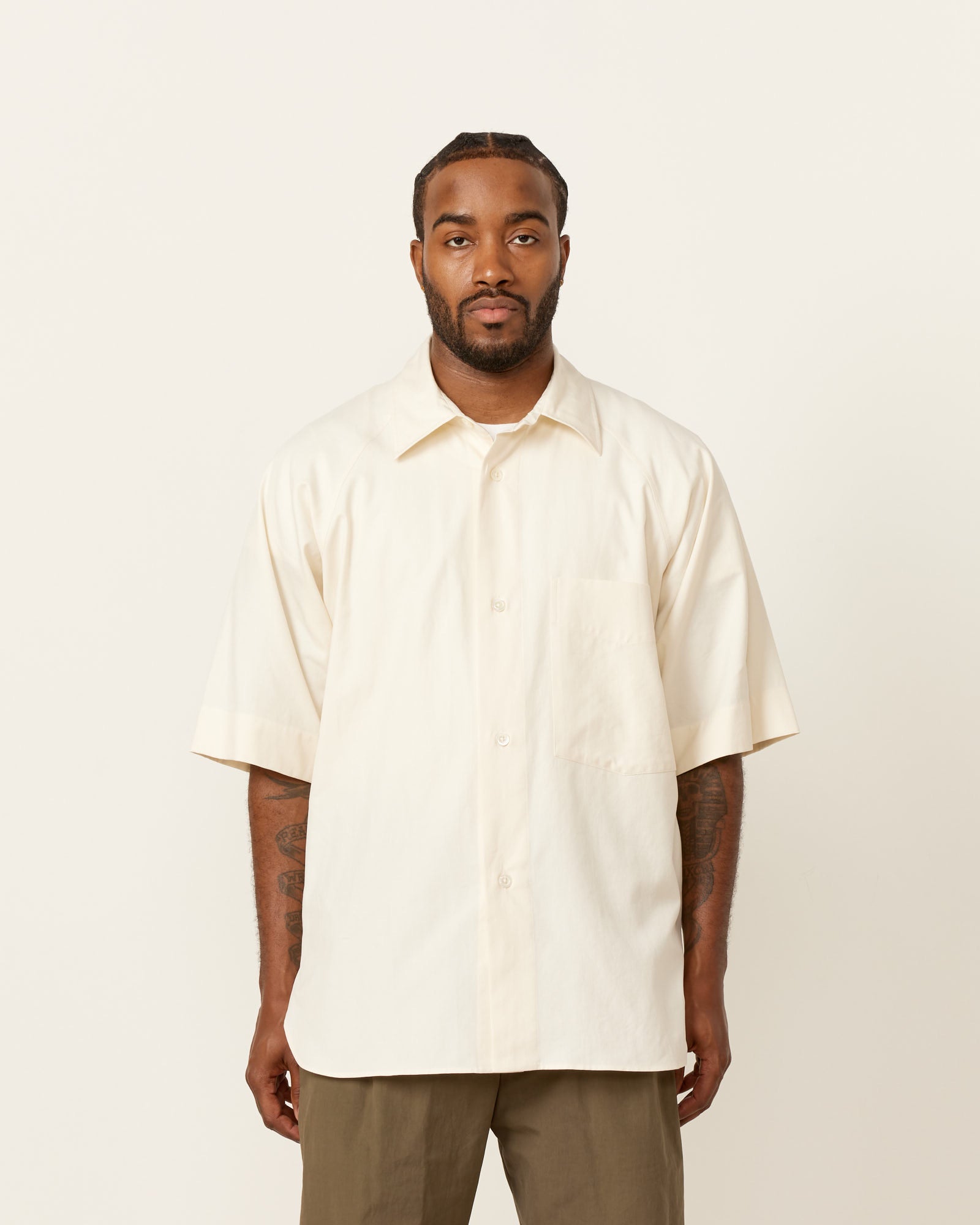 Margaret Howell S/S Raglan Shirt Off White - Off White / M (259576)