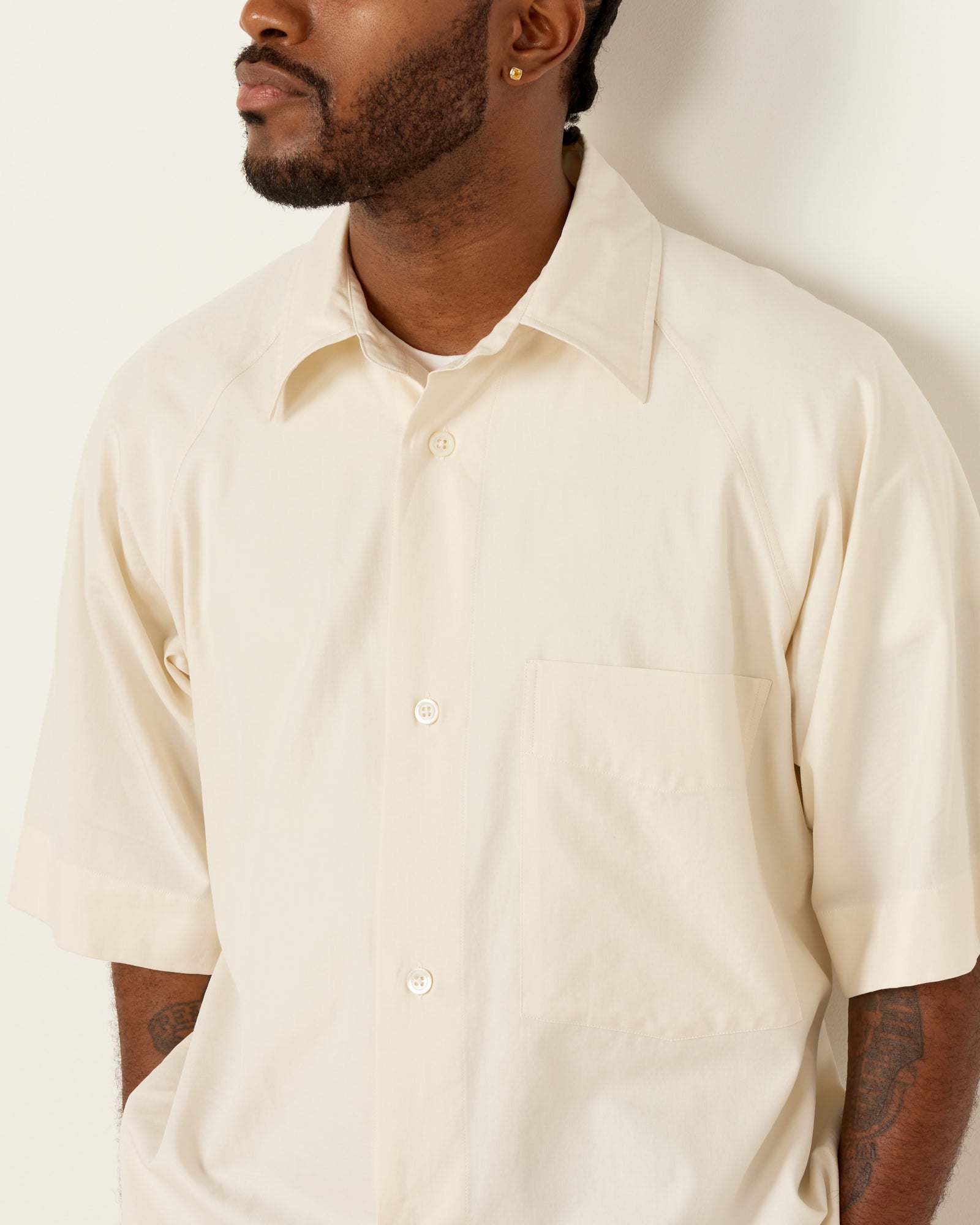 Margaret Howell S/S Raglan Shirt Off White - Off White / M (259576)